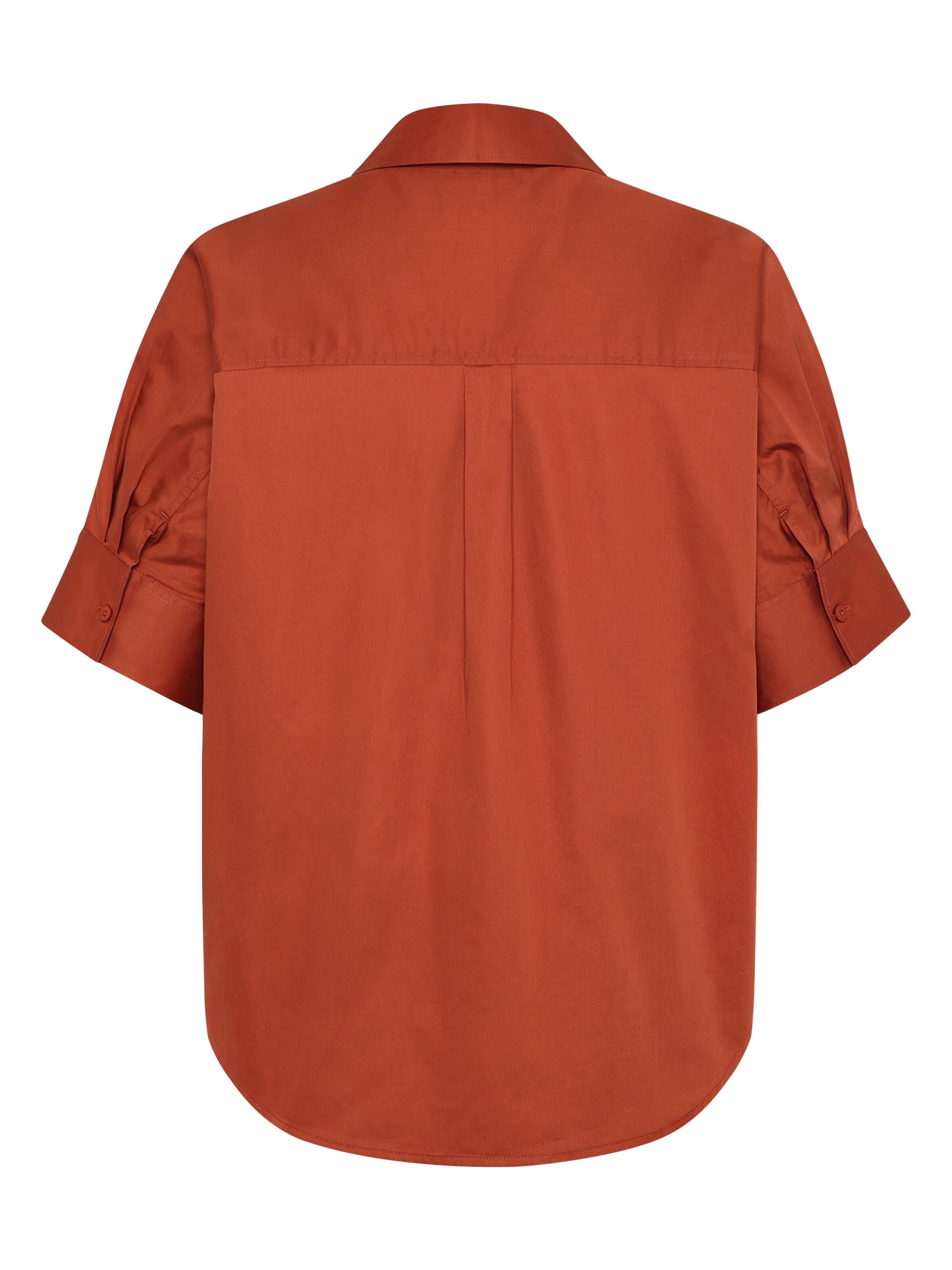 Satinbluse mit kurzen Ärmeln ISLET aus Bio-Baumwolle