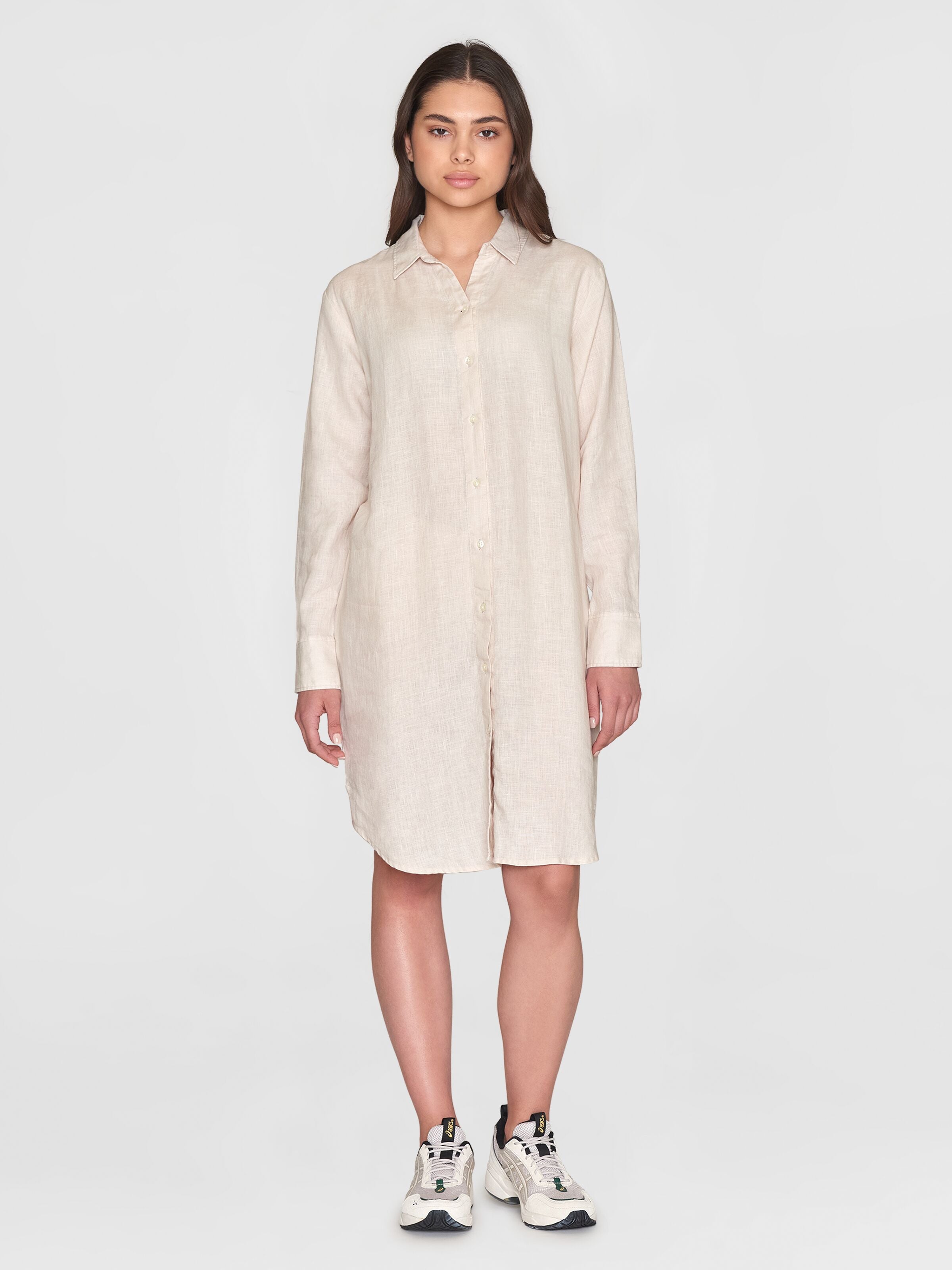 Langarm Hemdkleid CLASSIC aus Bio-Leinen