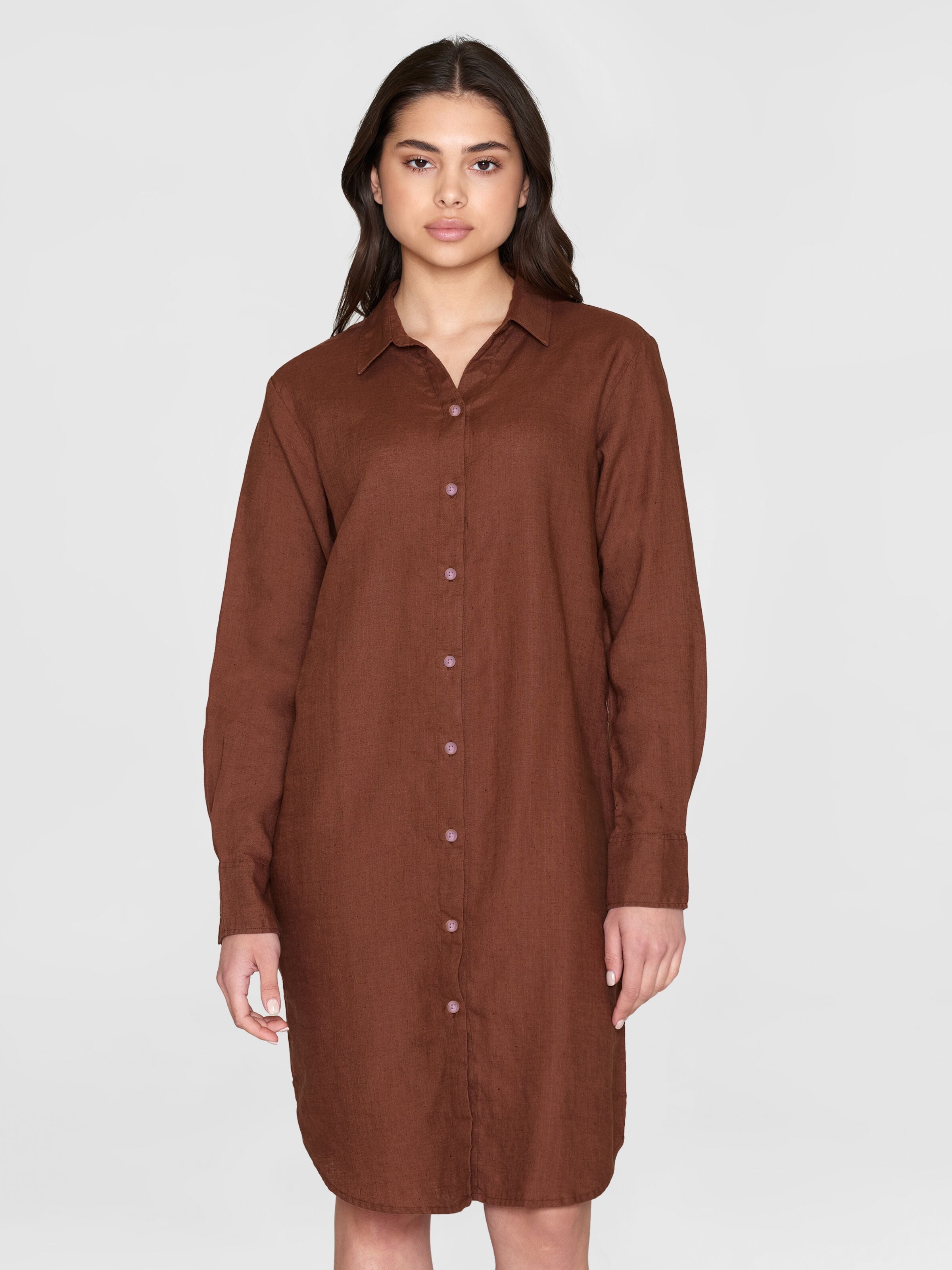 Langarm Hemdkleid CLASSIC aus Bio-Leinen