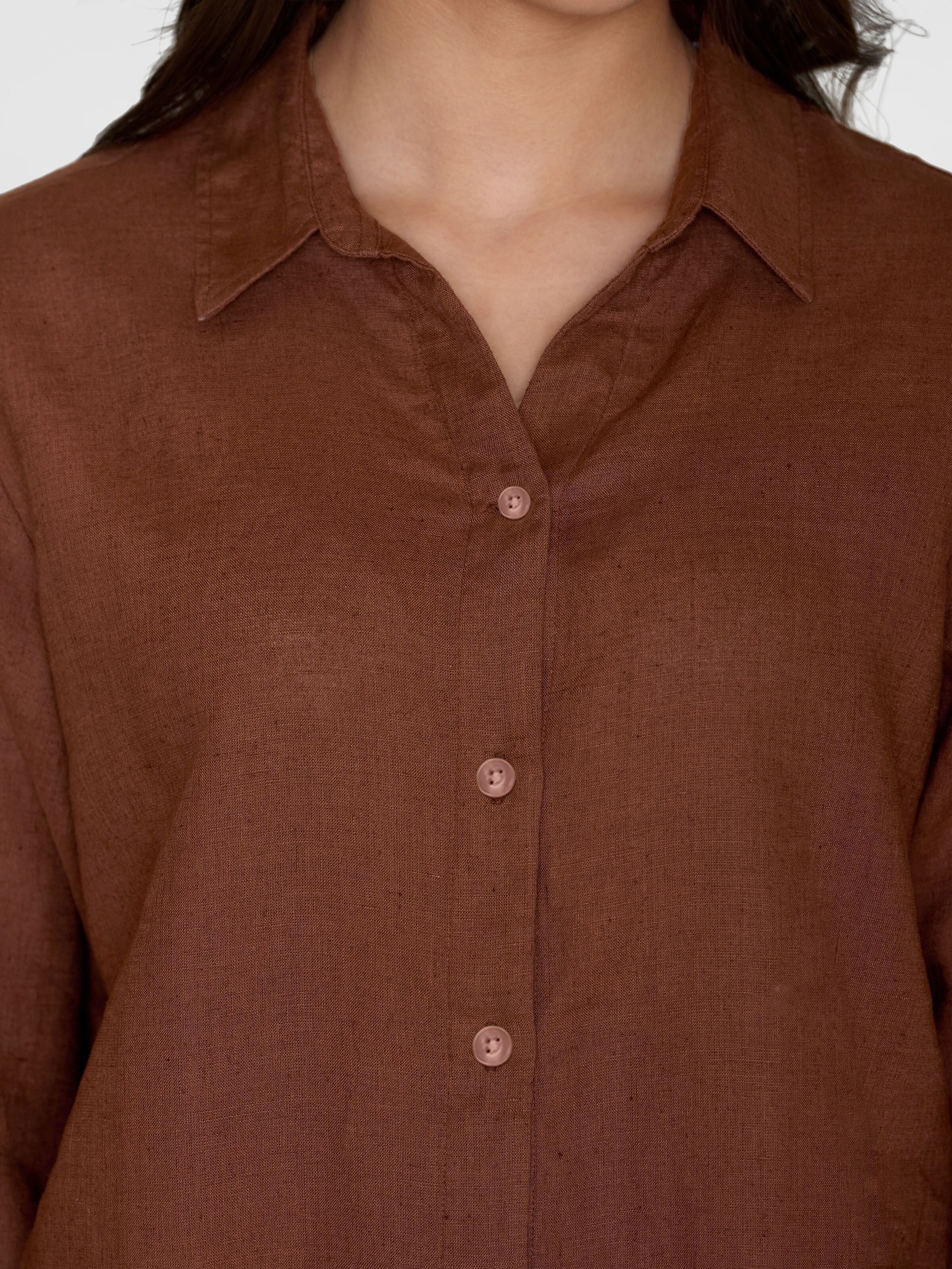 Langarm Hemdkleid CLASSIC aus Bio-Leinen