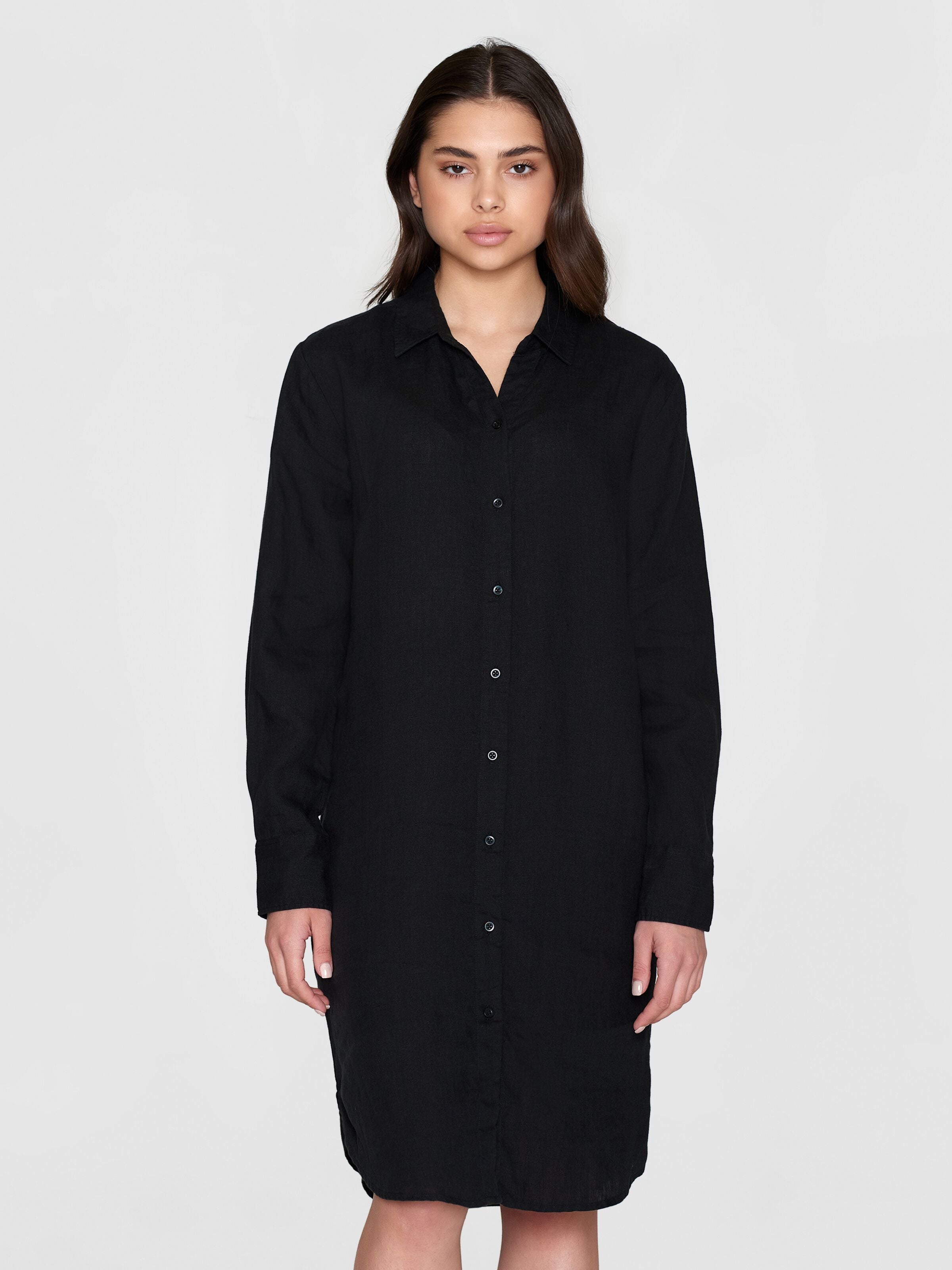 Langarm Hemdkleid CLASSIC aus Bio-Leinen