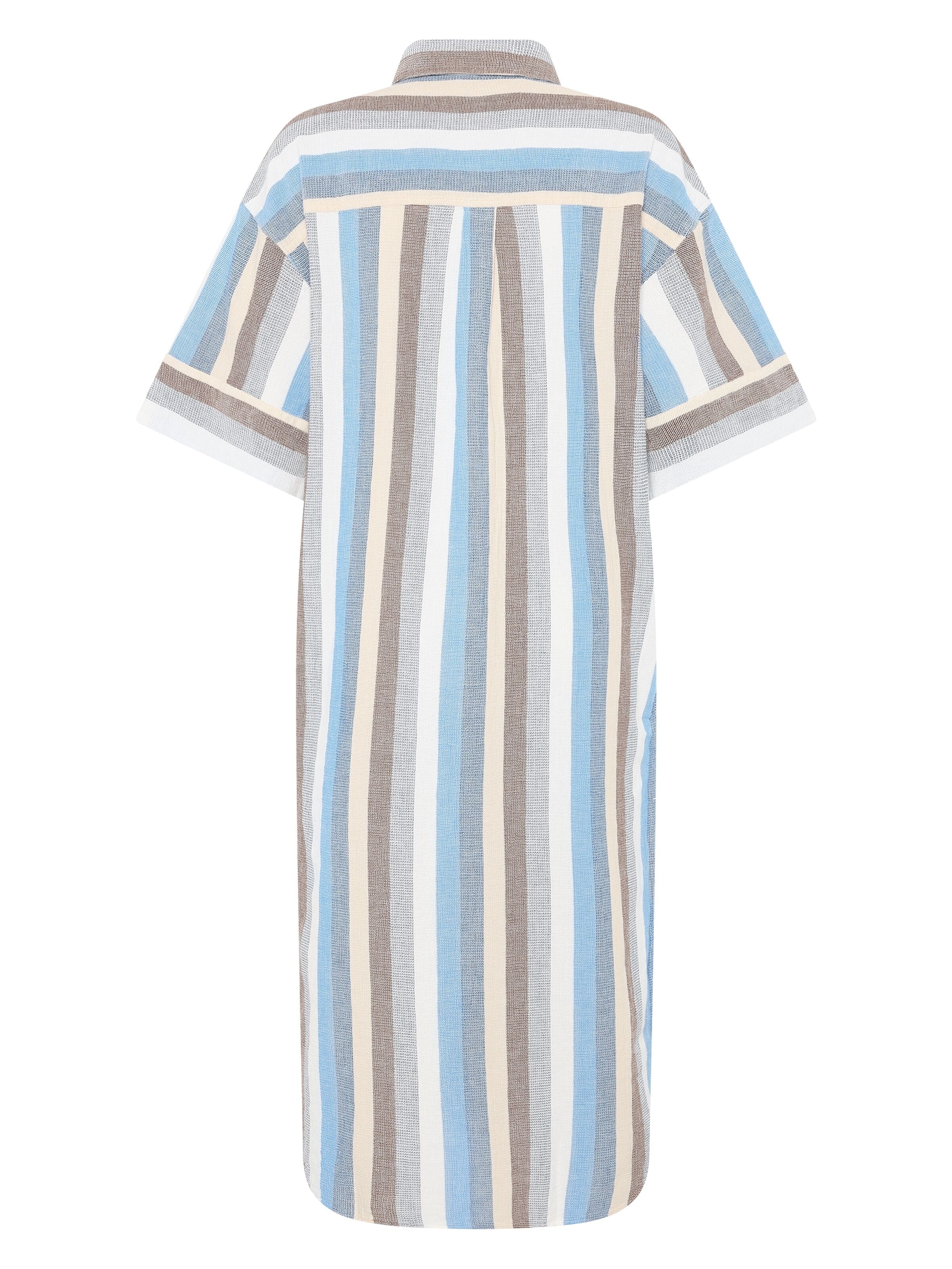 Kurzarm-Blusenkleid mit Struktur aus Bio-Baumwolle