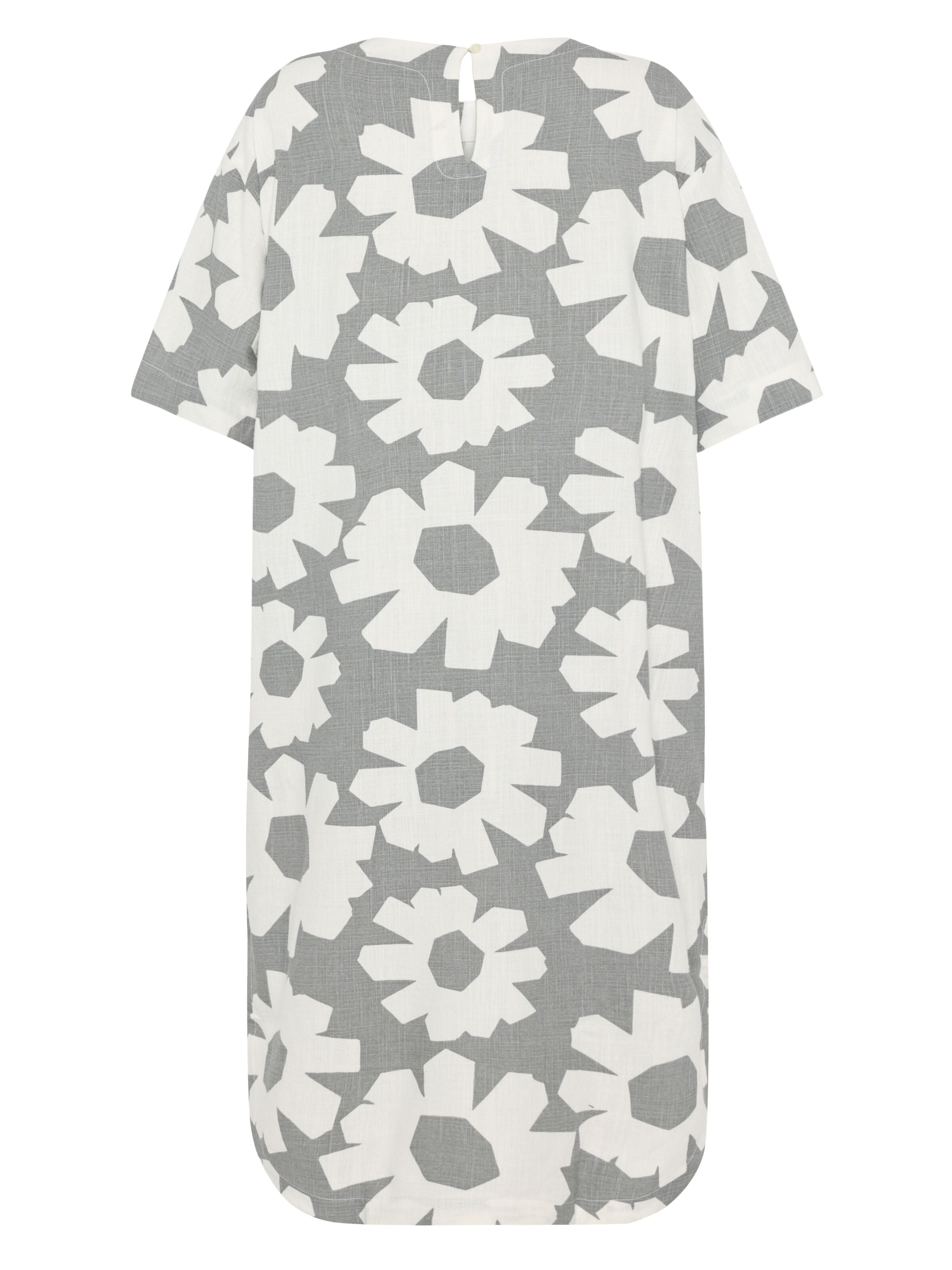 T-Shirt-Kleid mit Flower-Print aus Bio-Leinenmix