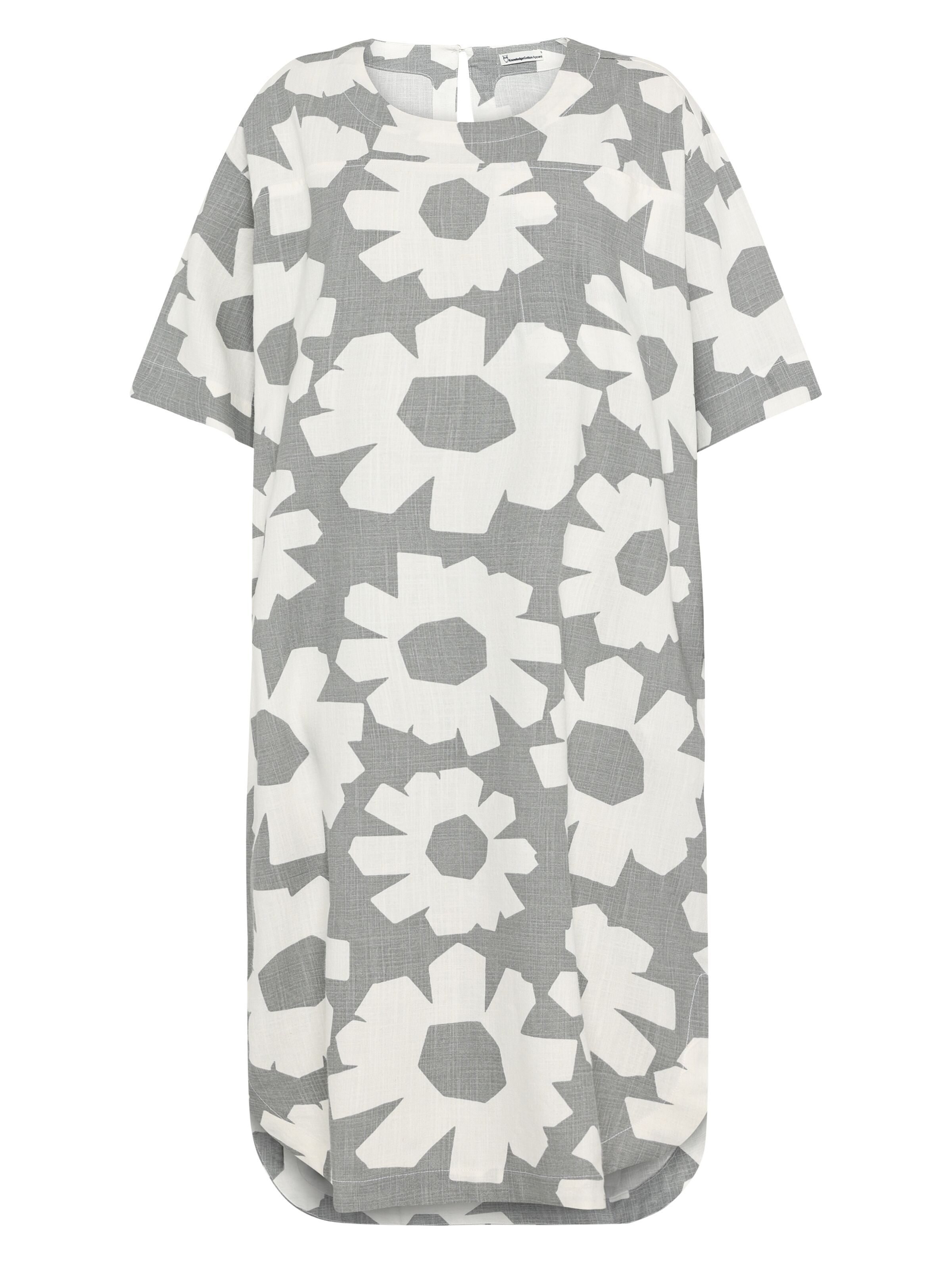 T-Shirt-Kleid mit Flower-Print aus Bio-Leinenmix