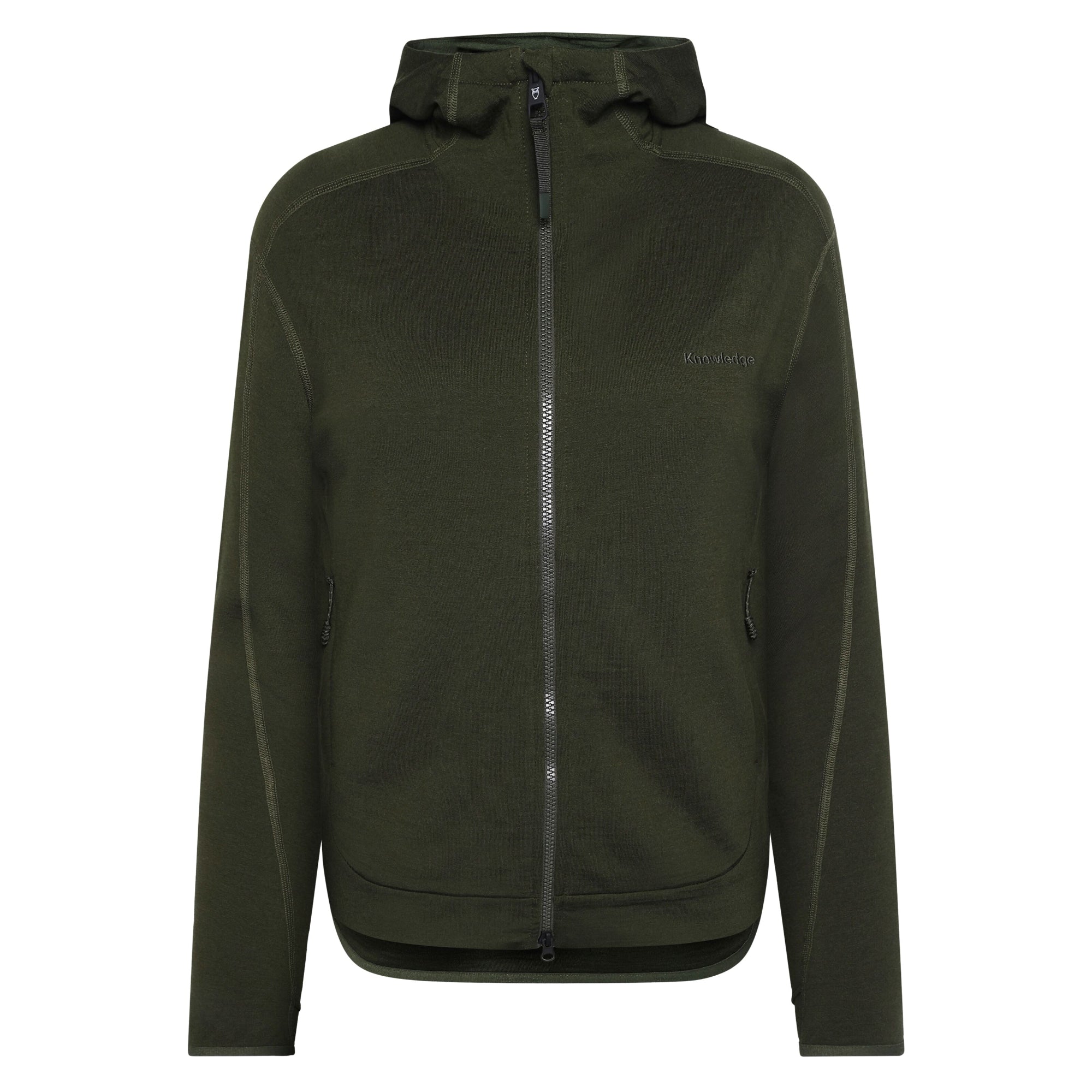 Fleece-Pullover mit Kapuze DYNAMIC aus Merinowolle - Damen