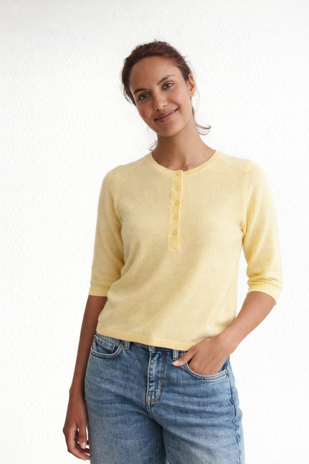 Strickshirt mit Knopfleiste SELEM Granddad aus Merinowolle