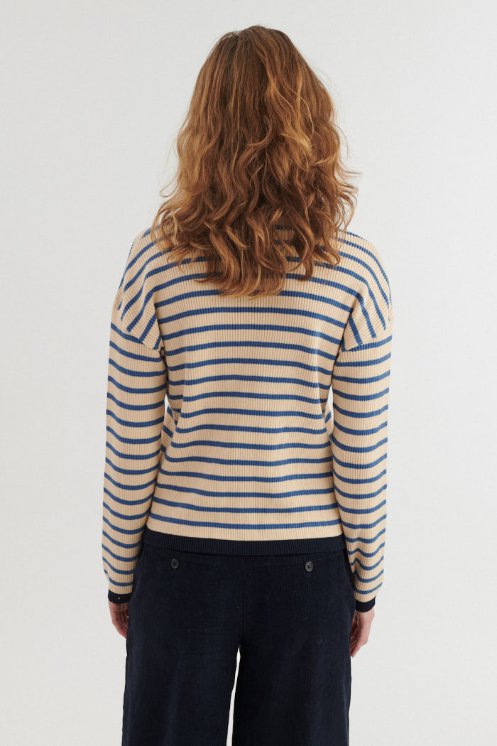 Gestreifter Sweater LILA - Pullover aus Bio-Baumwolle