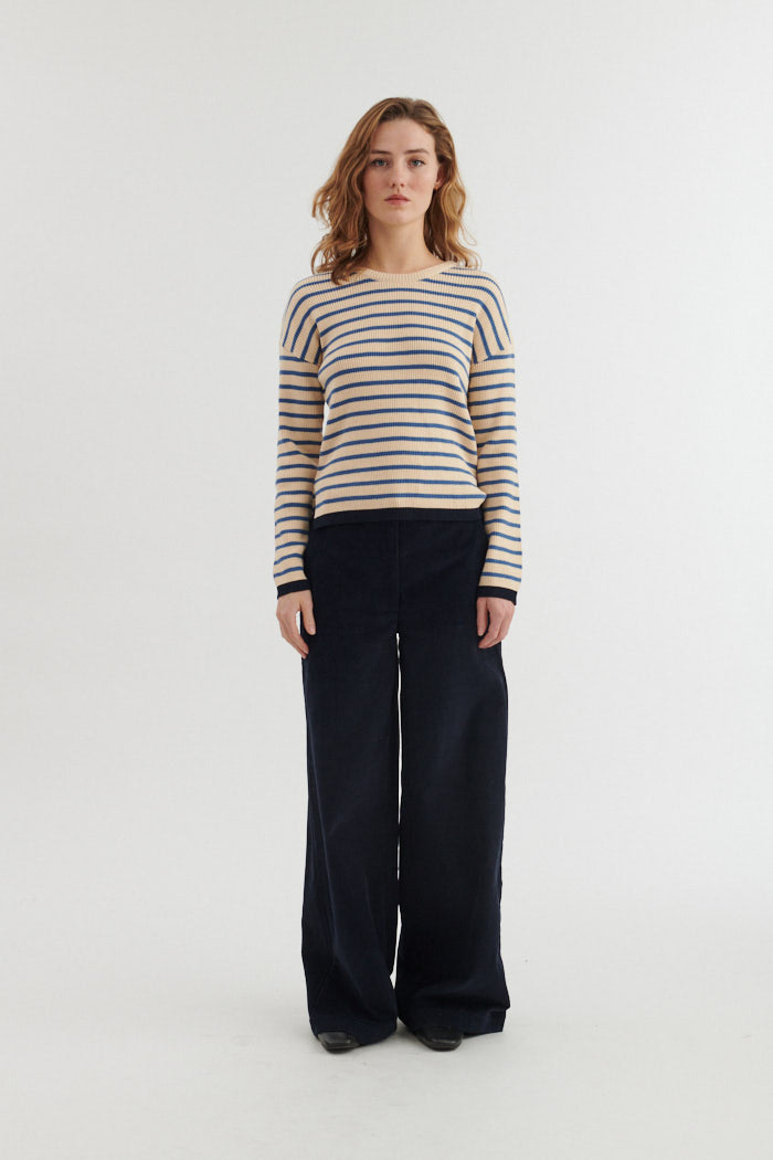 Gestreifter Sweater LILA - Pullover aus Bio-Baumwolle