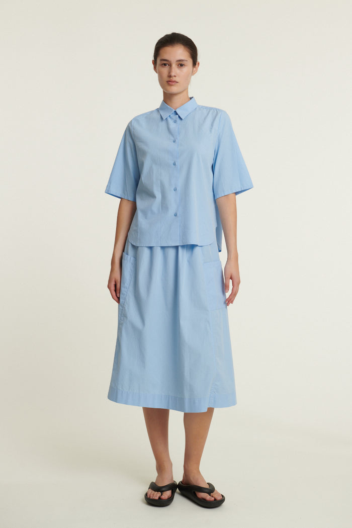 Kurzarm Bluse SILJE mit Knöpfen aus Bio-Baumwolle