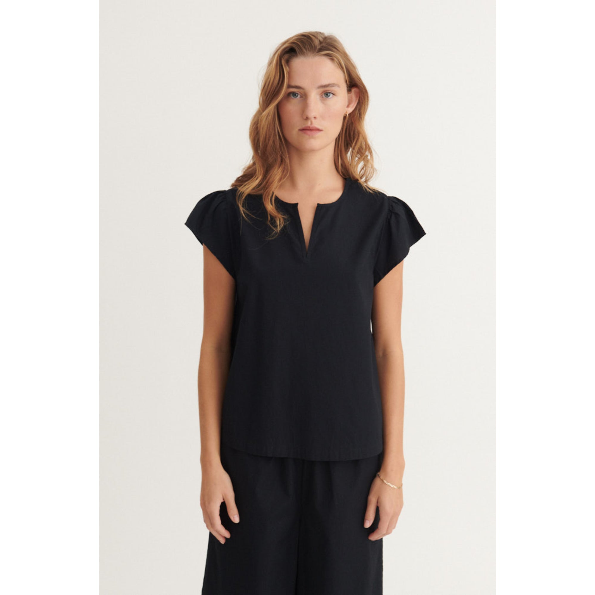Kurzarm Shirt SILJE Bluse aus Bio-Baumwolle