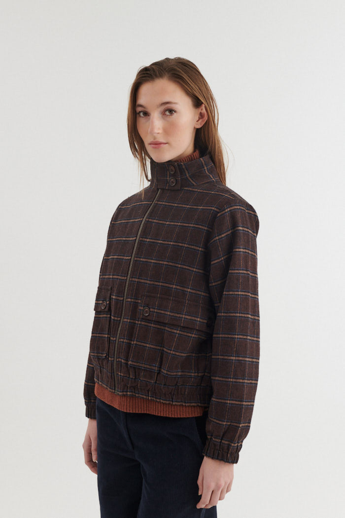 Karierte Oversize Jacke MISA aus Bio-Baumwolle