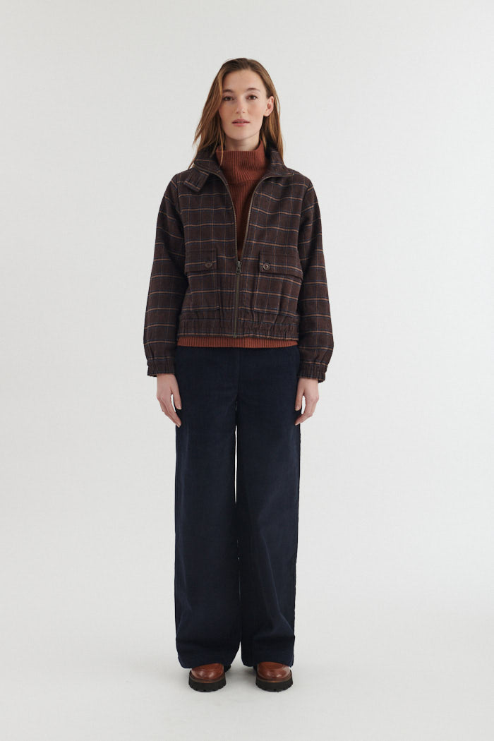 Karierte Oversize Jacke MISA aus Bio-Baumwolle