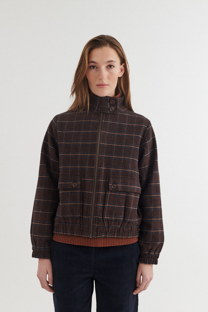 Karierte Oversize Jacke MISA aus Bio-Baumwolle