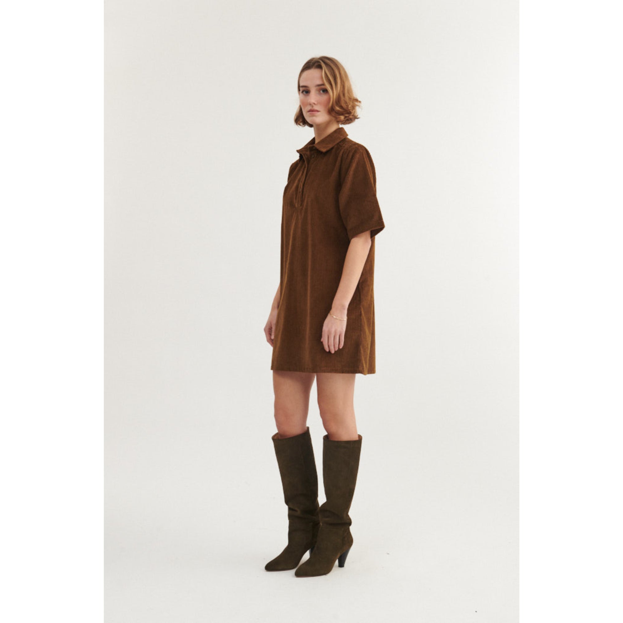Polo Cord-Kleid ISA aus Bio-Baumwolle GOTS