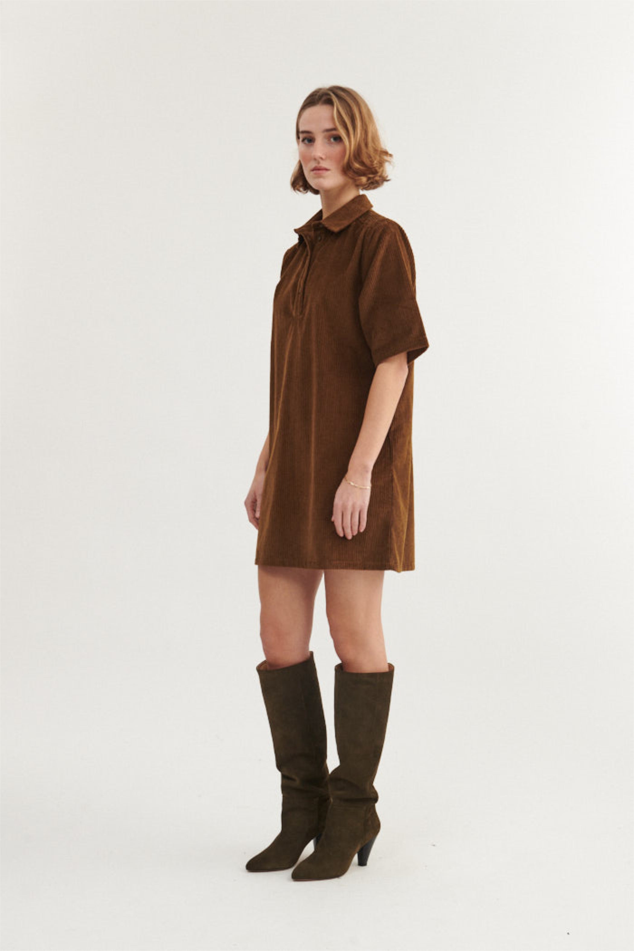 Polo Cord-Kleid ISA aus Bio-Baumwolle GOTS