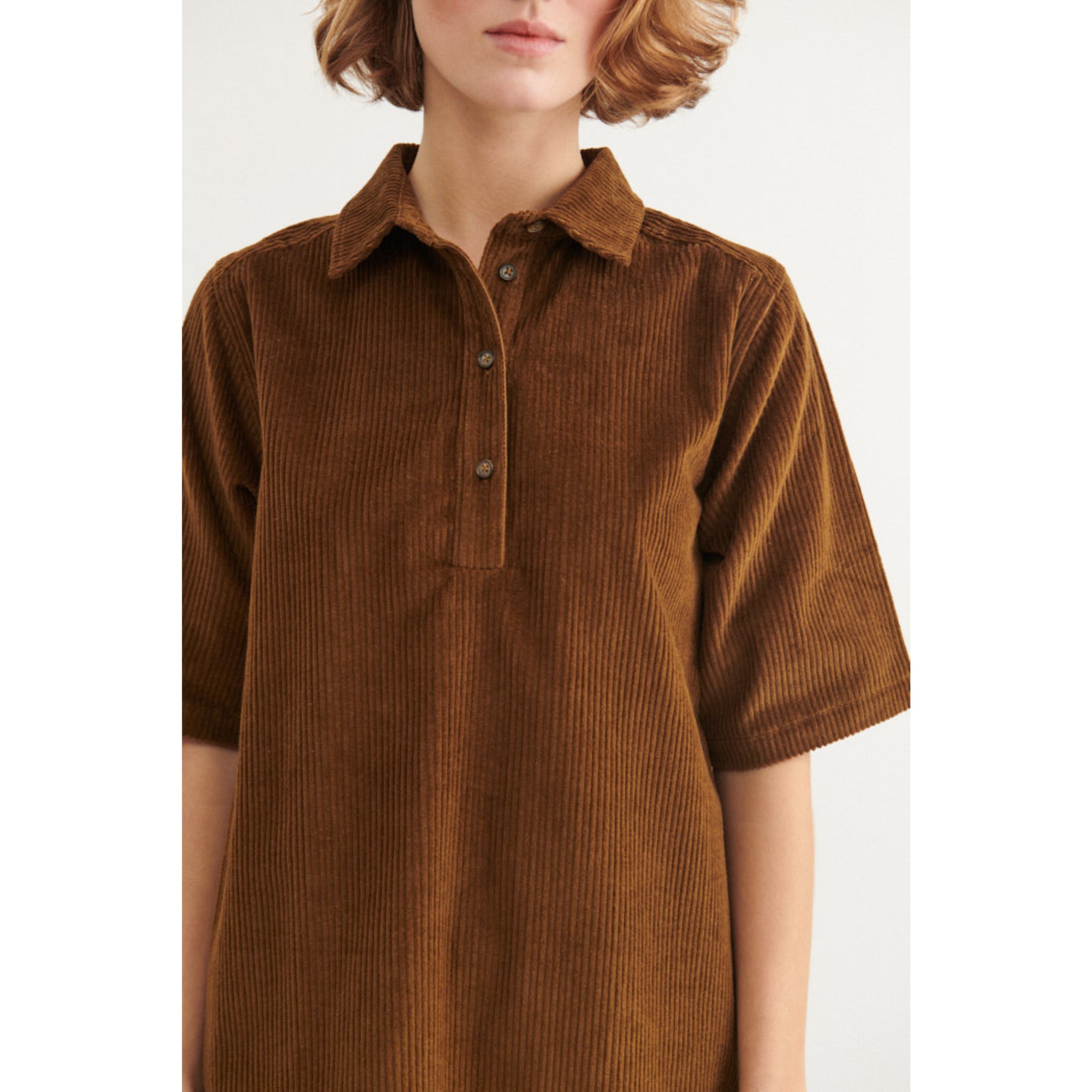 Polo Cord-Kleid ISA aus Bio-Baumwolle GOTS