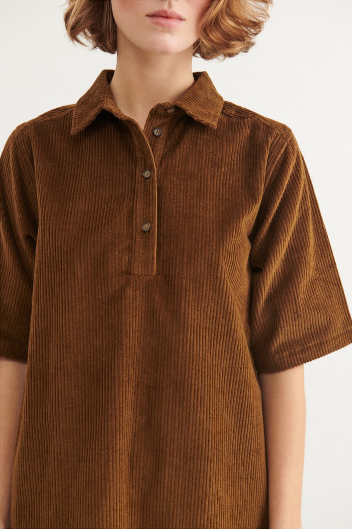 Polo Cord-Kleid ISA aus Bio-Baumwolle GOTS