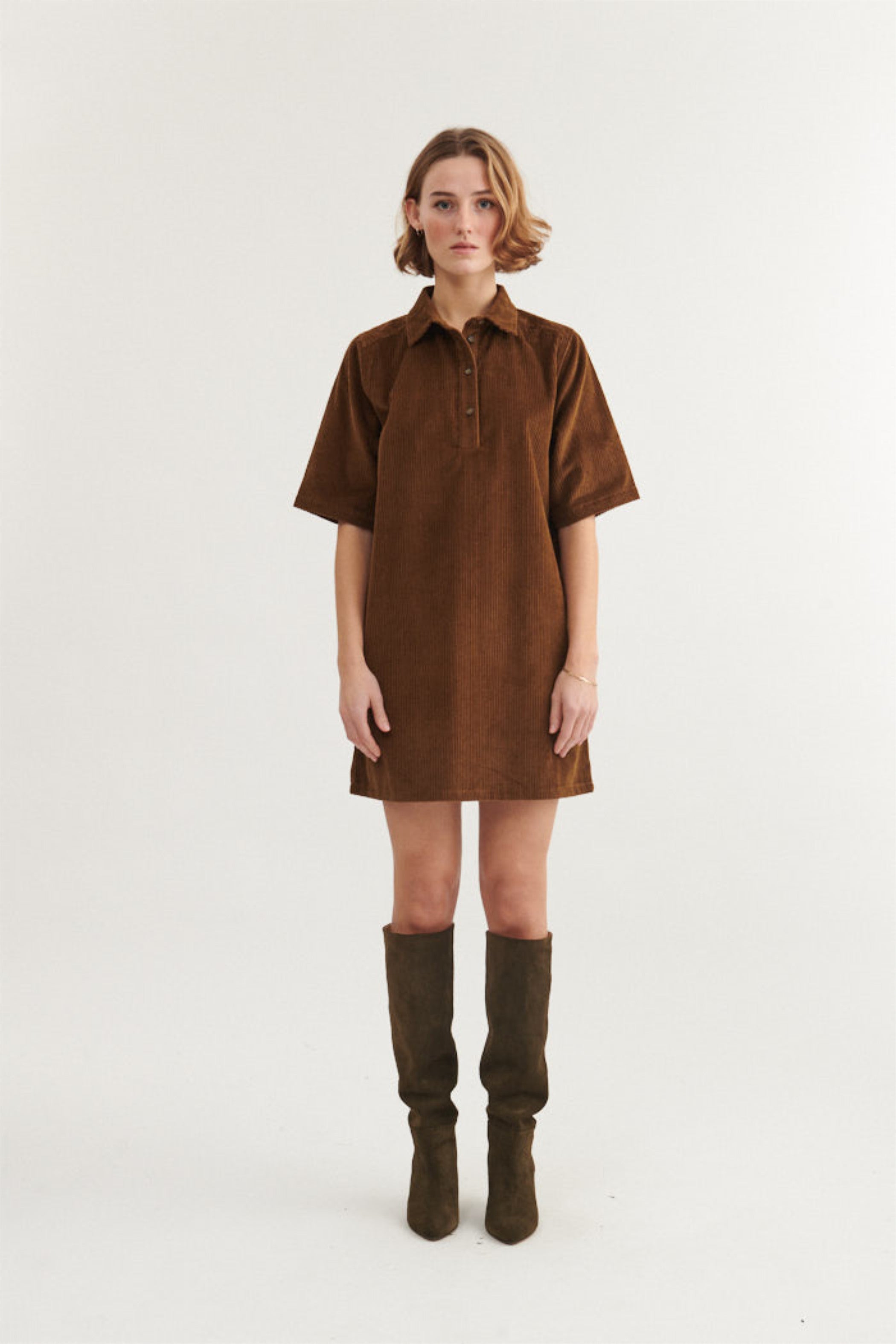 Polo Cord-Kleid ISA aus Bio-Baumwolle GOTS