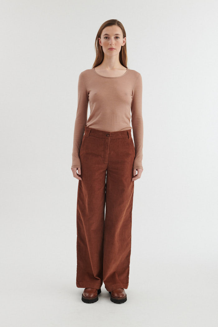 Cordhose MILLU mit weitem Bein aus Bio-Baumwolle