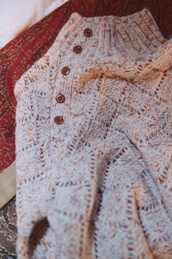Rollkragen-Strickpullover UTTA aus Wolle und Baumwolle