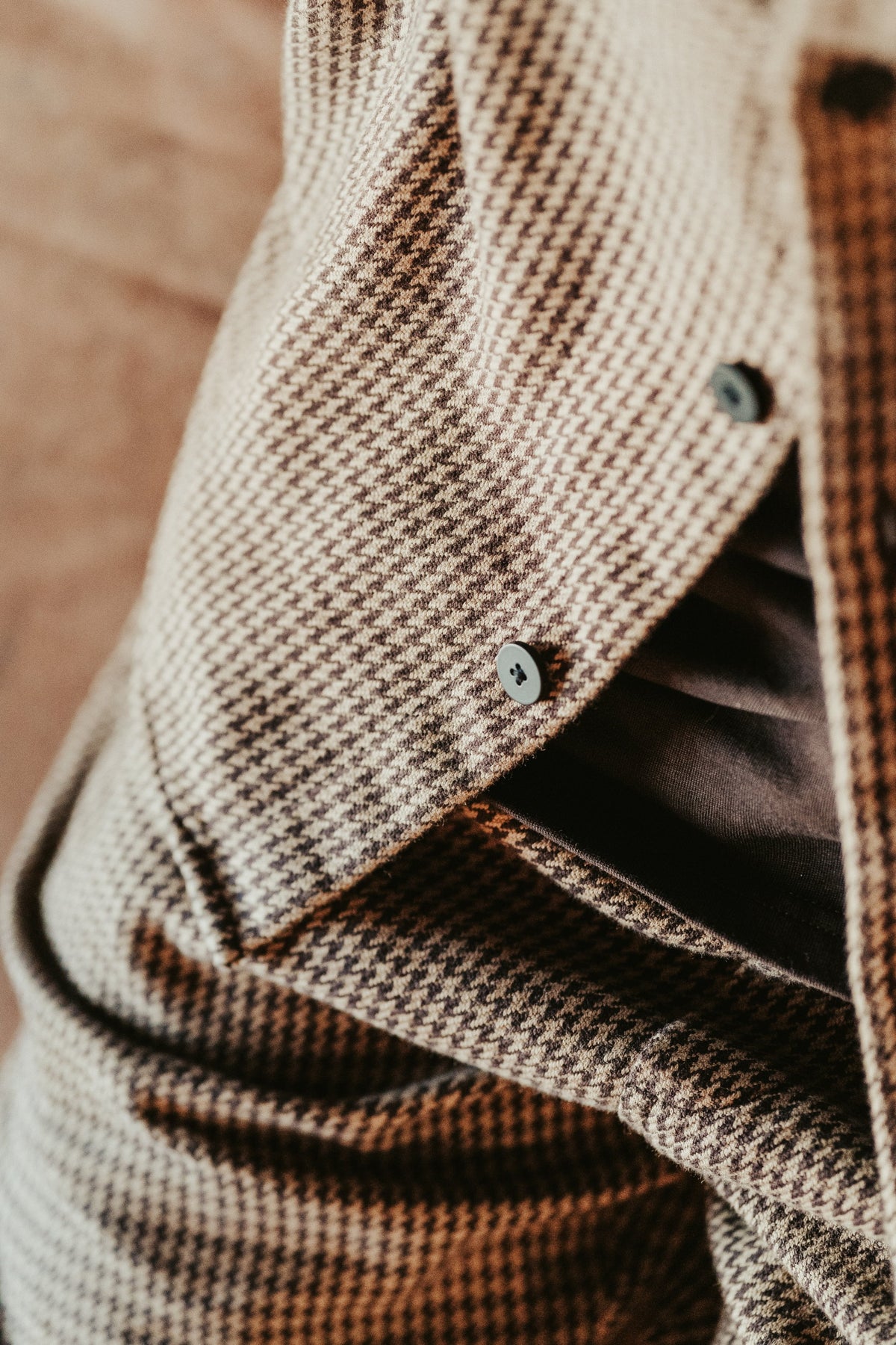 Lockeres Overshirt mit Hahnentrittmuster aus Bio-Baumwolle