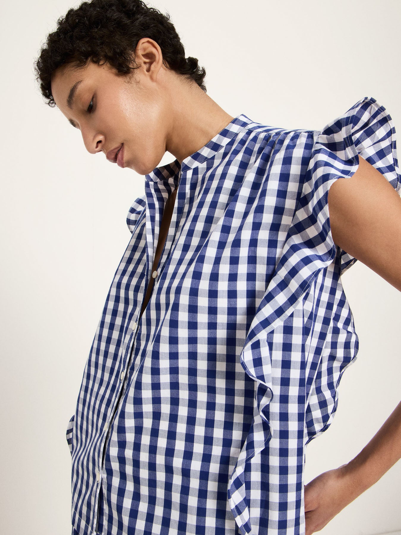 Bluse mit Karomuster VICHY aus Bio-Baumwolle