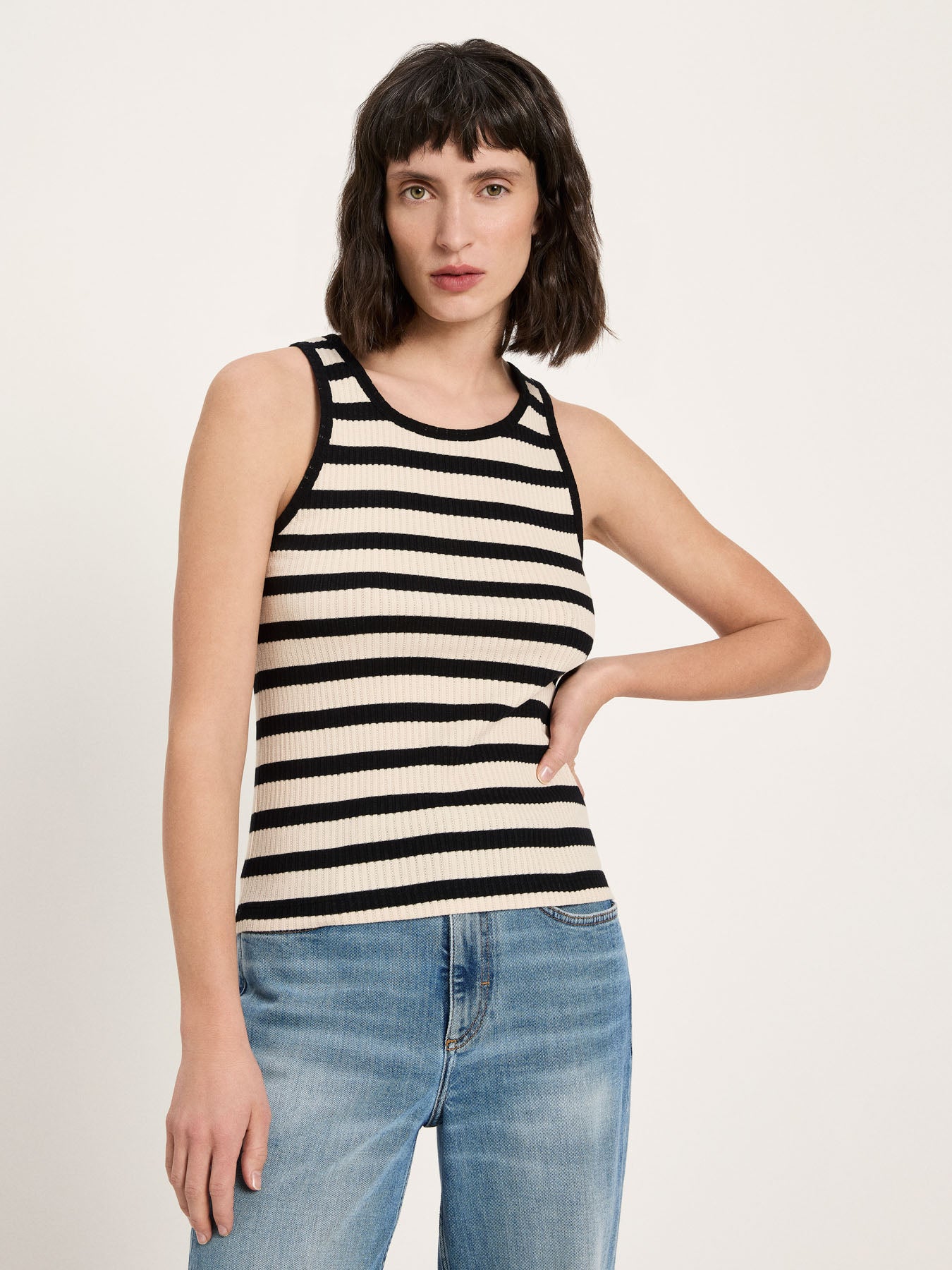 Tanktop mit Streifen aus Pima Bio-Baumwolle