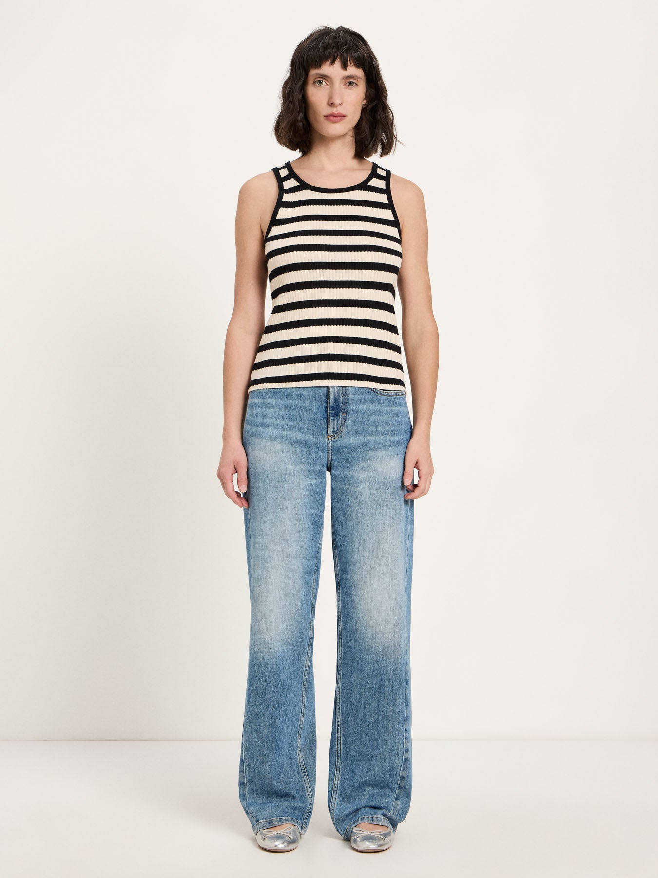 Tanktop mit Streifen aus Pima Bio-Baumwolle