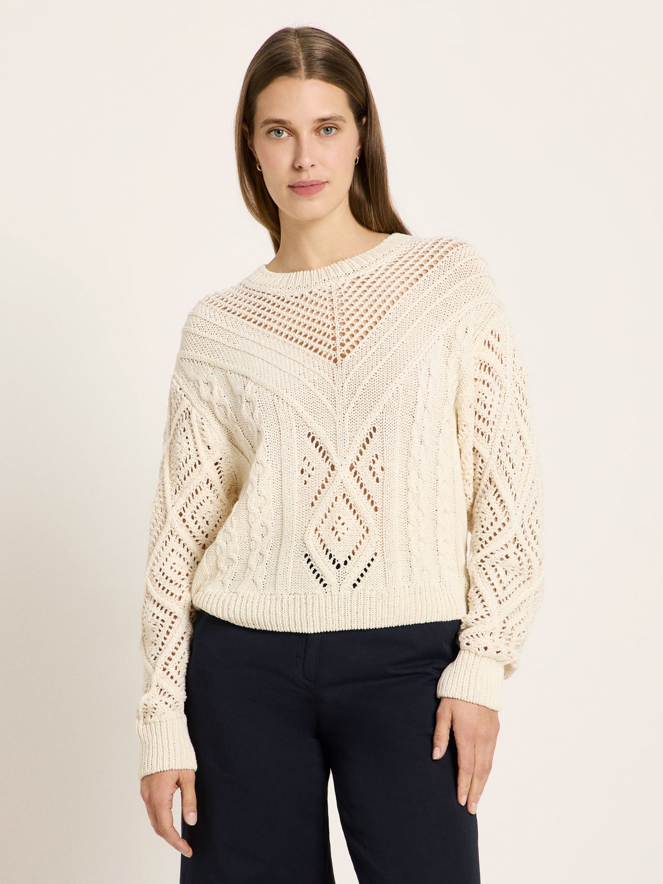 Lochstrick Pullover aus Bio-Baumwolle