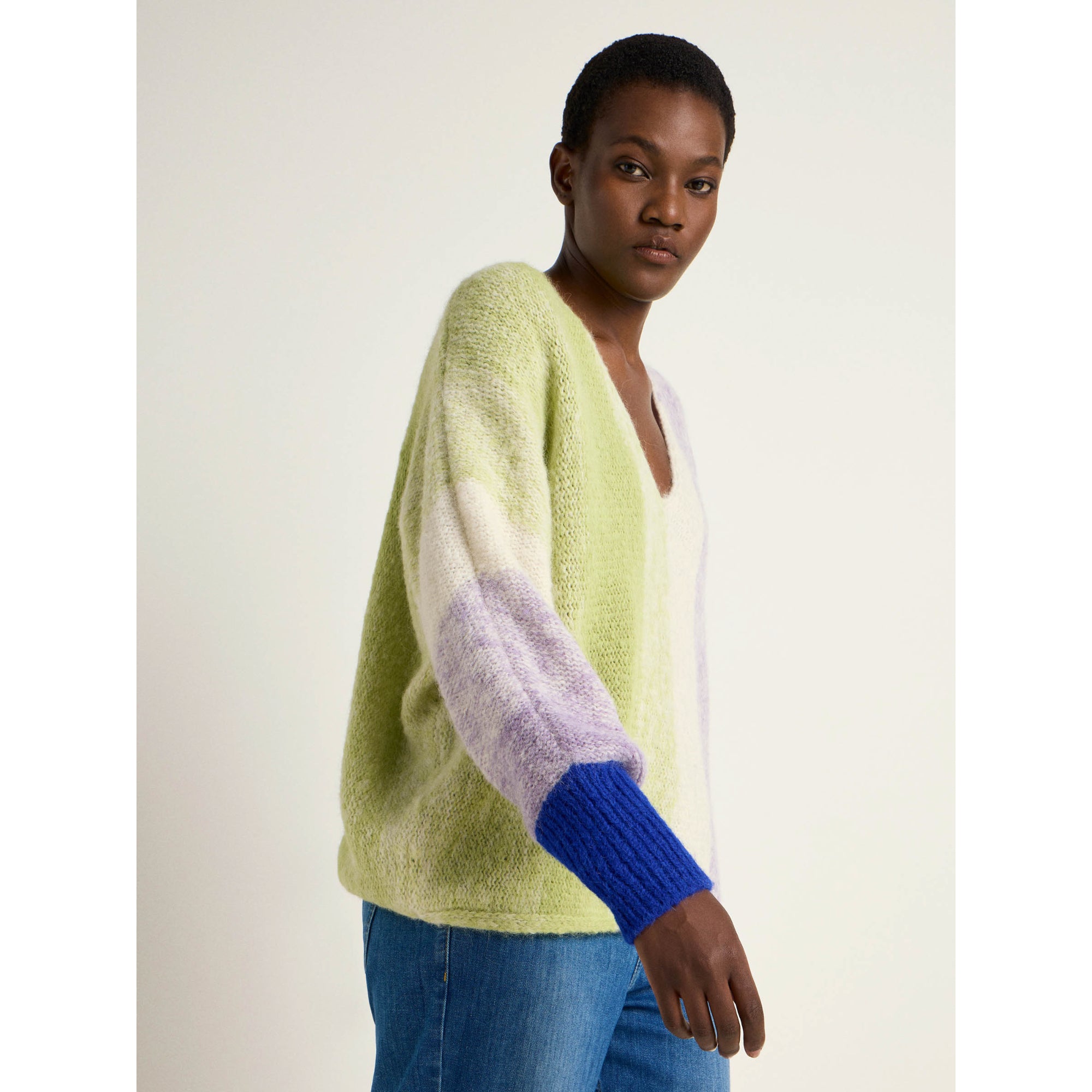 Streifenpullover Multicolour aus Alpakawolle