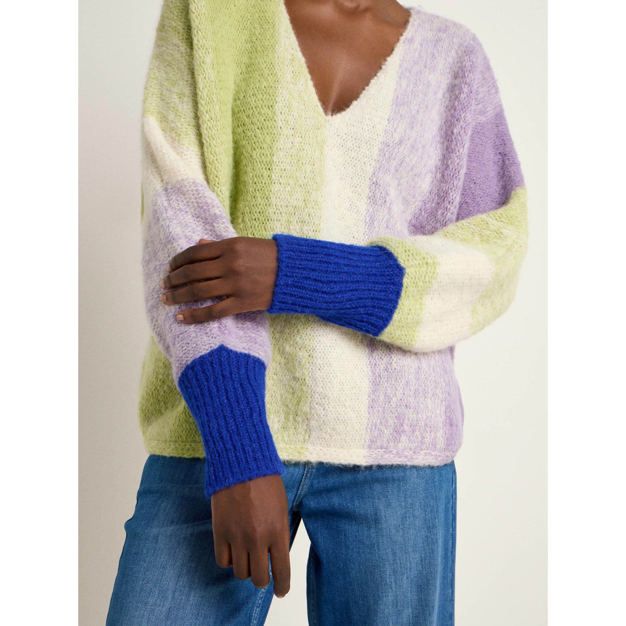 Streifenpullover Multicolour aus Alpakawolle