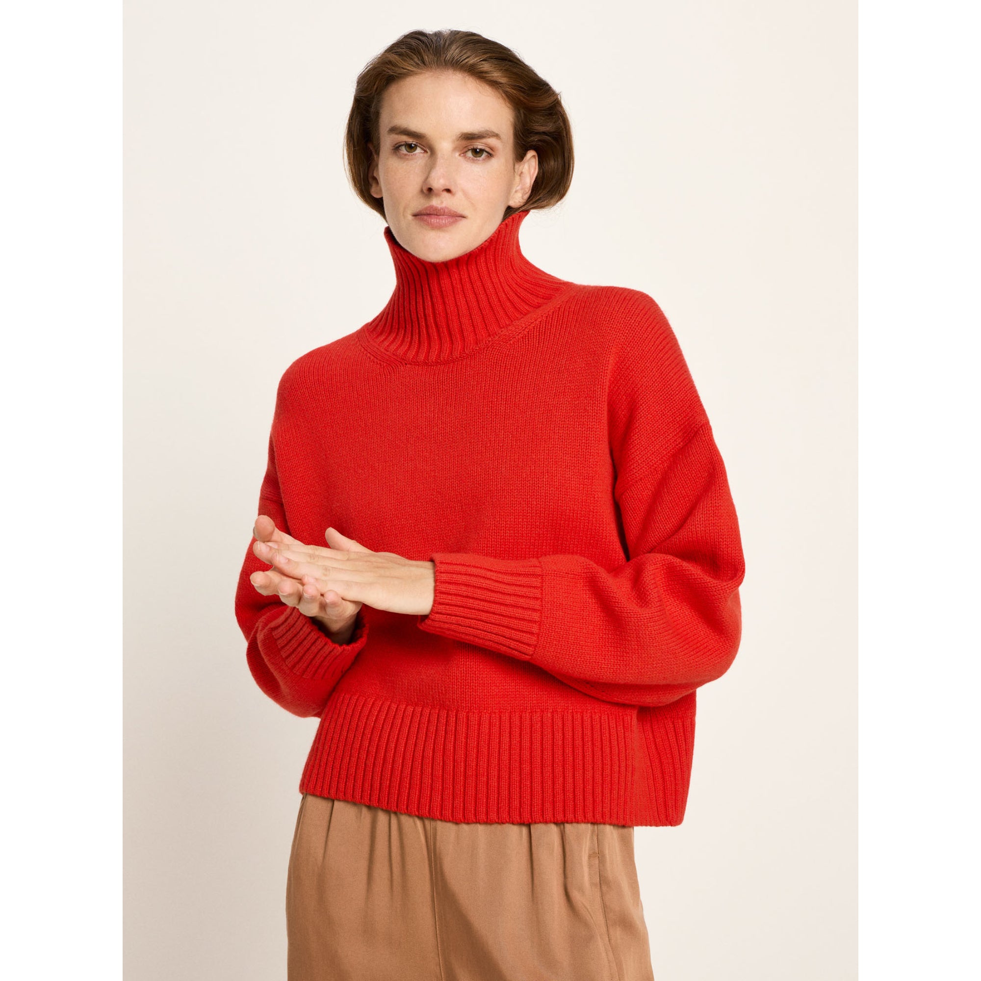 Oversized Pullover aus Bio-Schurwolle und Bio-Baumwolle GOTS