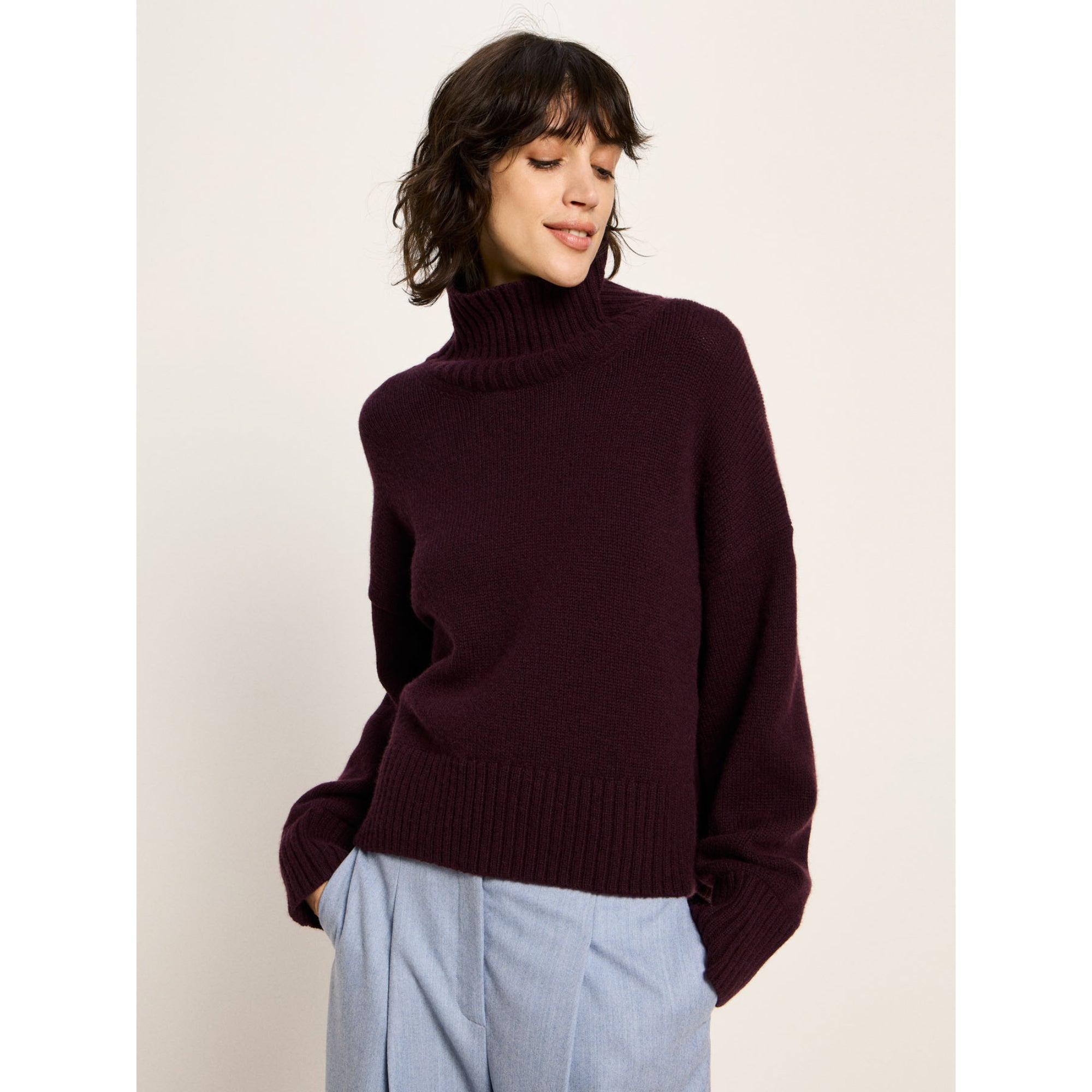 Oversized Pullover aus Bio-Schurwolle und Bio-Baumwolle GOTS