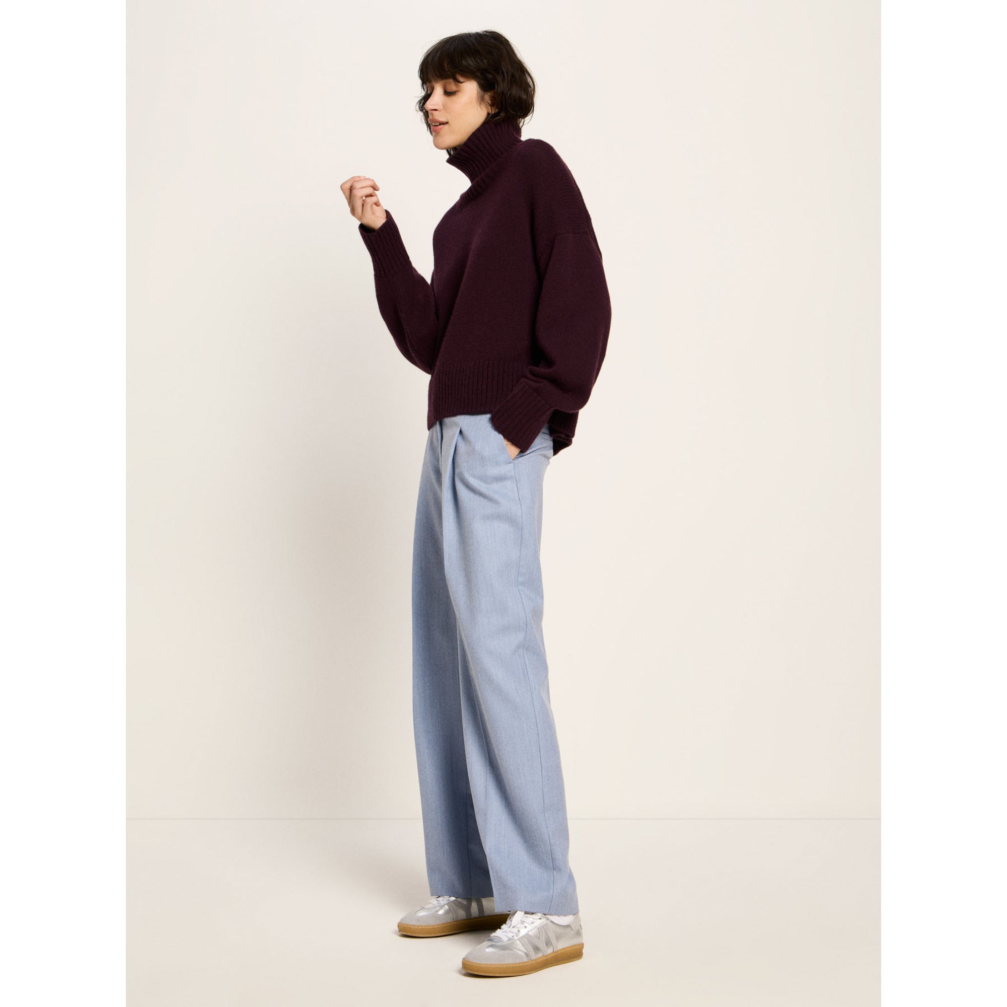 Oversized Pullover aus Bio-Schurwolle und Bio-Baumwolle GOTS