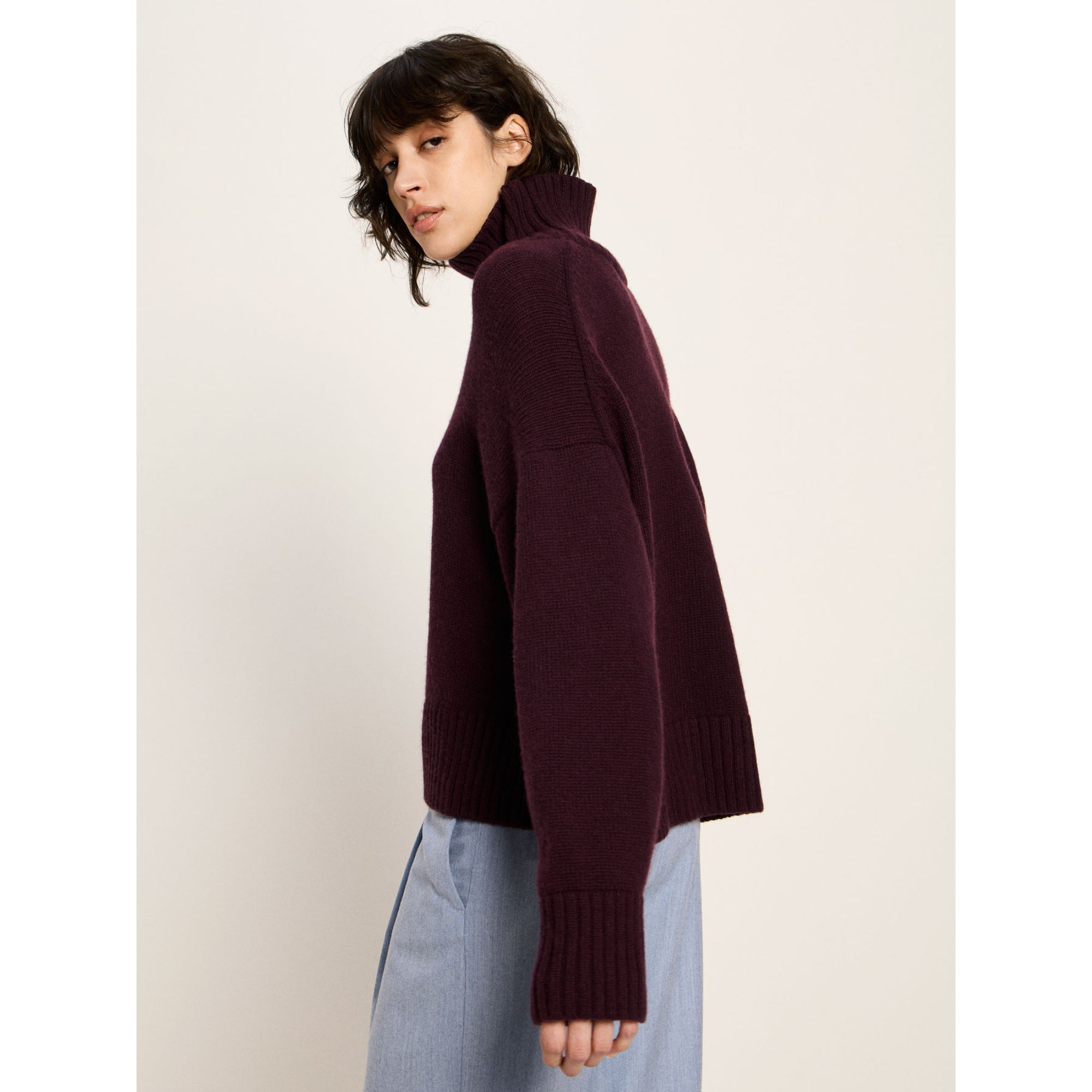 Oversized Pullover aus Bio-Schurwolle und Bio-Baumwolle GOTS