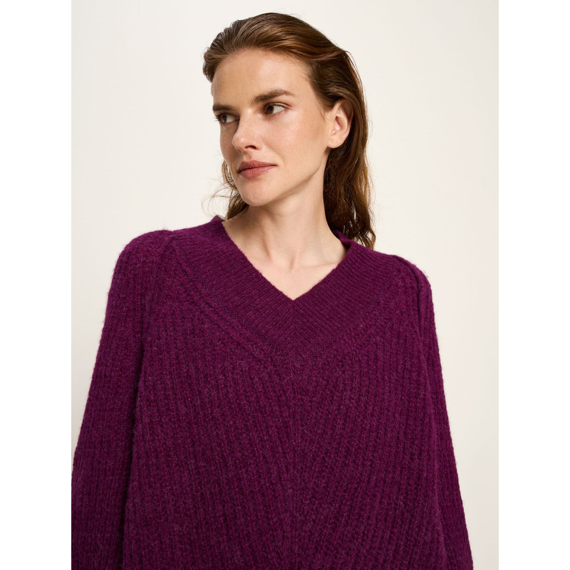 Pullover mit V-Ausschnitt aus Bio-Alpakawolle