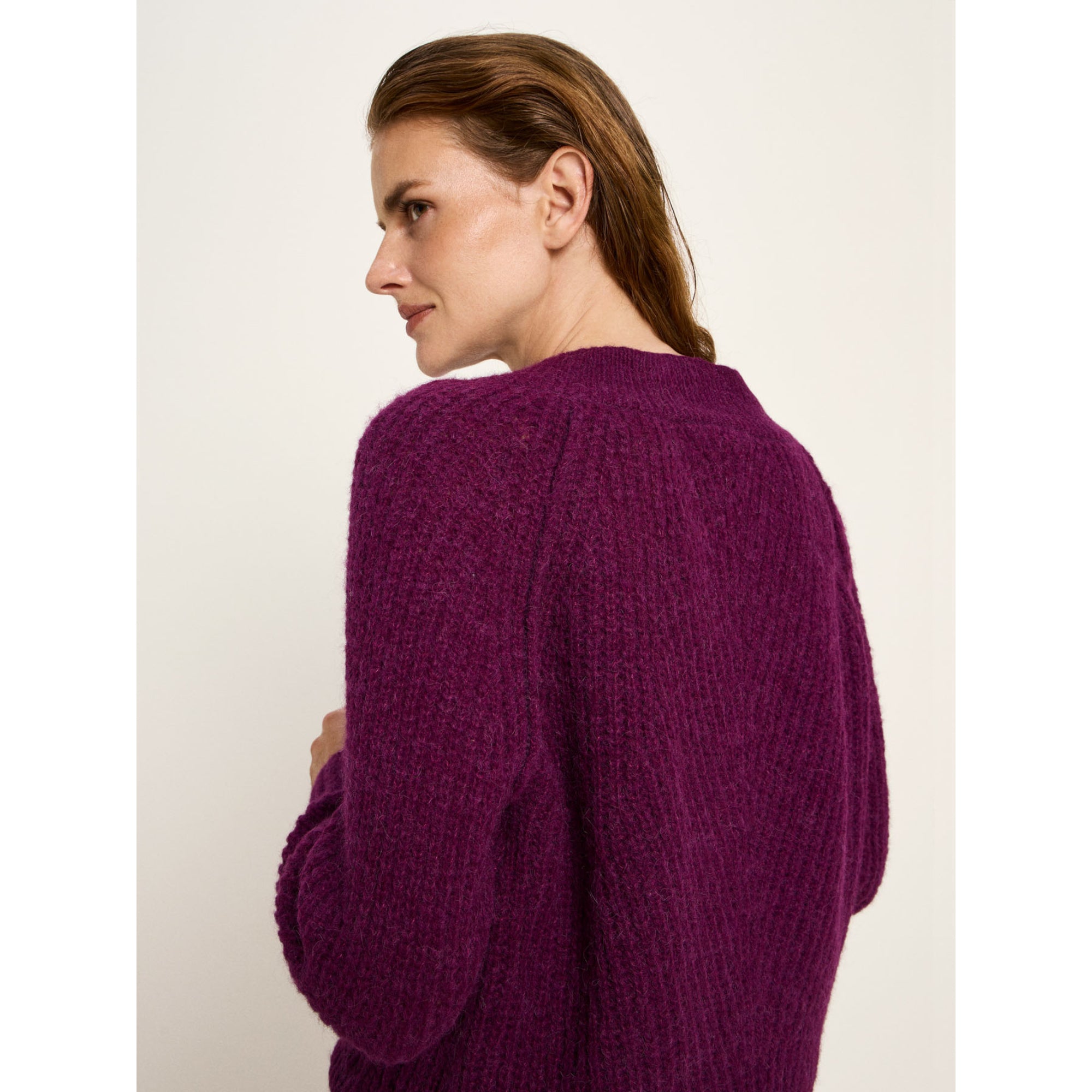 Pullover mit V-Ausschnitt aus Bio-Alpakawolle