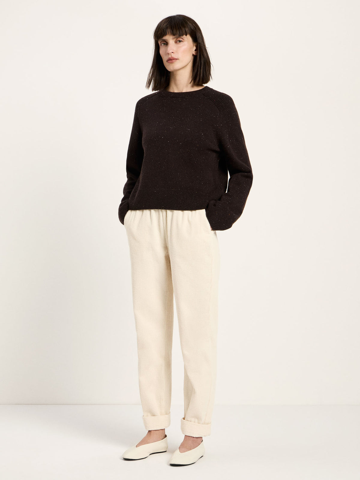 Cropped Pullover aus Bio-Schurwolle und Bio-Baumwolle (GOTS)