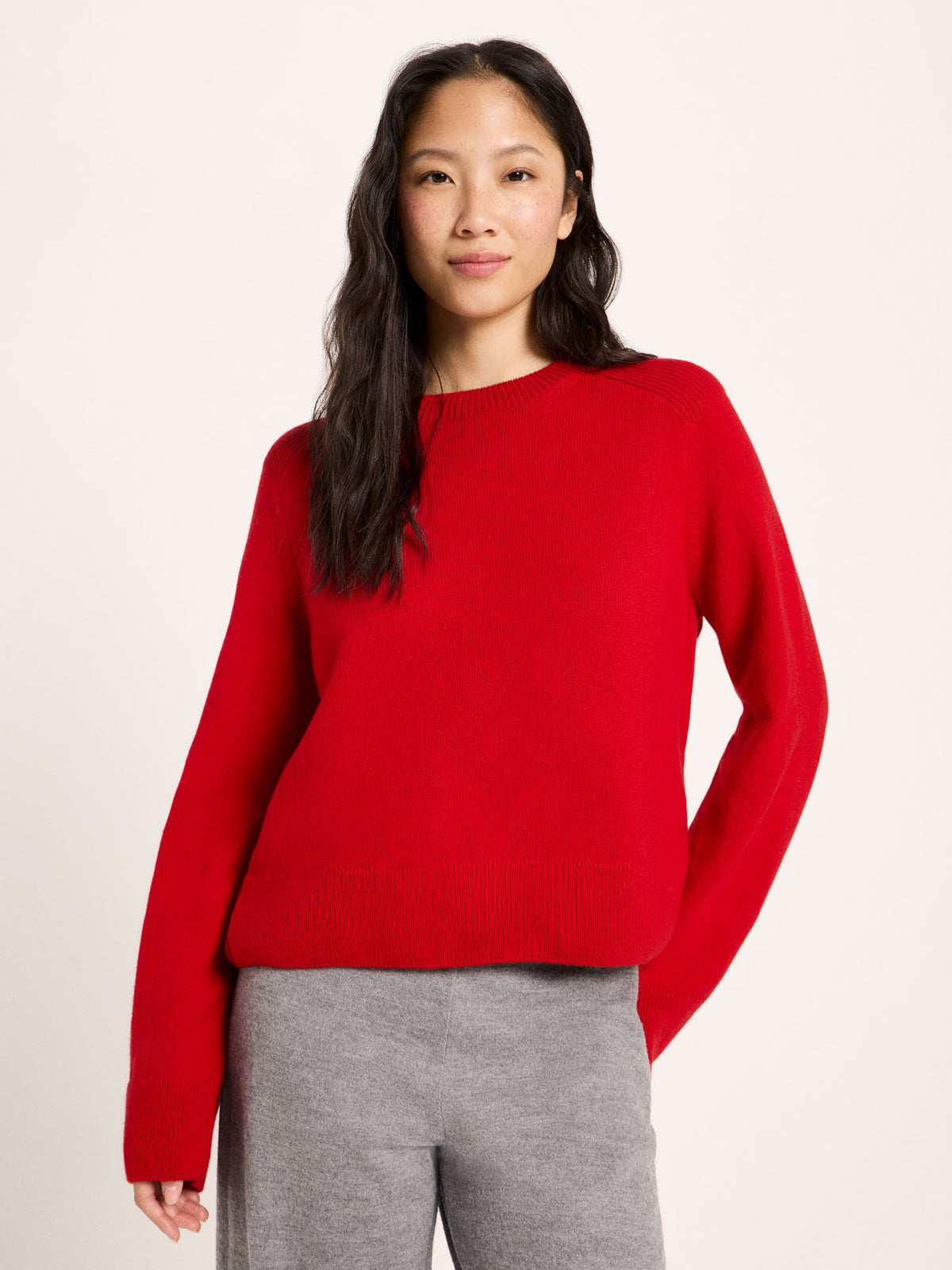 Cropped Pullover aus Bio-Schurwolle und Bio-Baumwolle (GOTS)