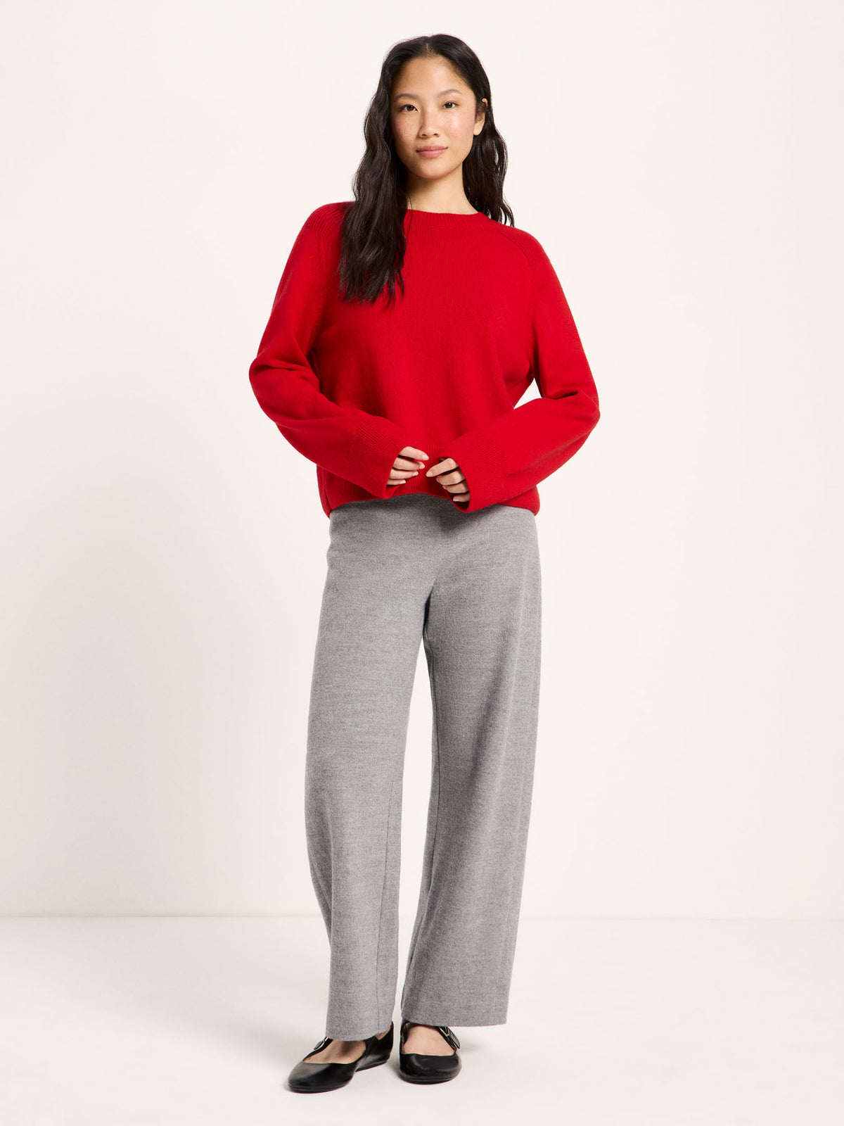 Cropped Pullover aus Bio-Schurwolle und Bio-Baumwolle (GOTS)