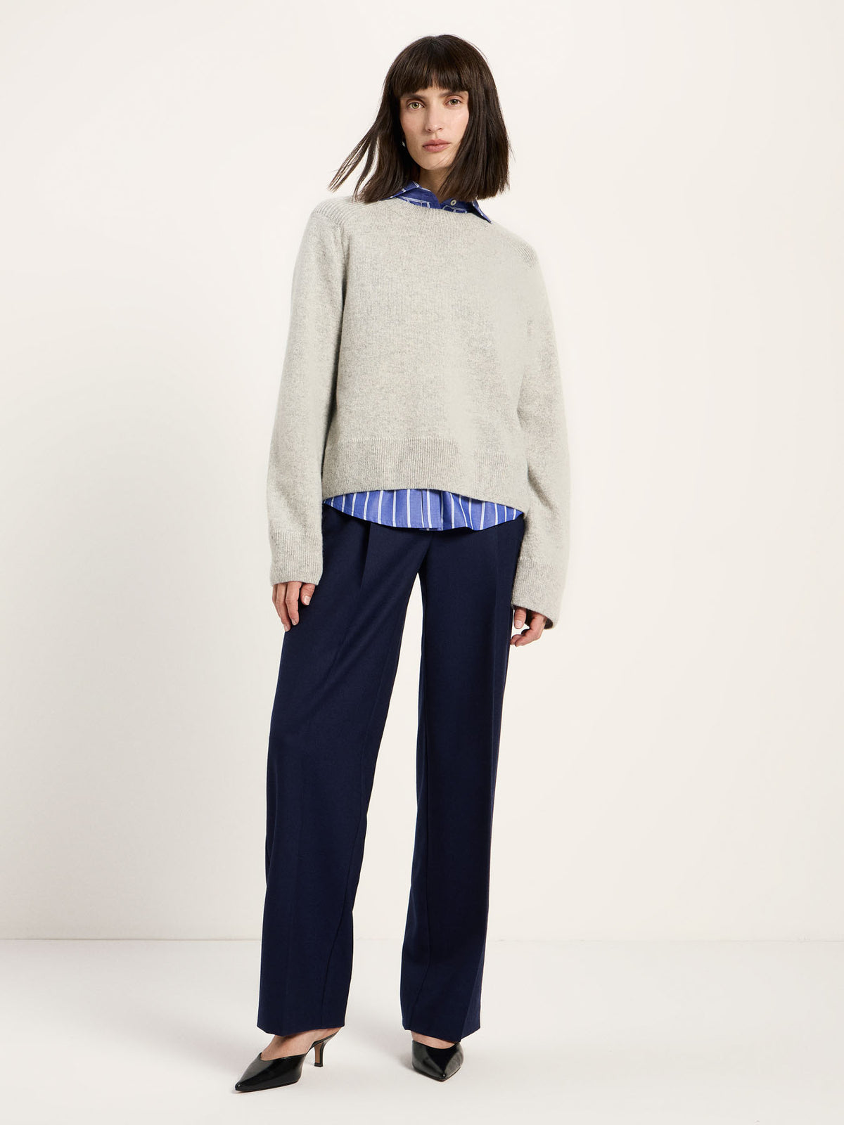 Cropped Pullover aus Bio-Schurwolle und Bio-Baumwolle (GOTS)