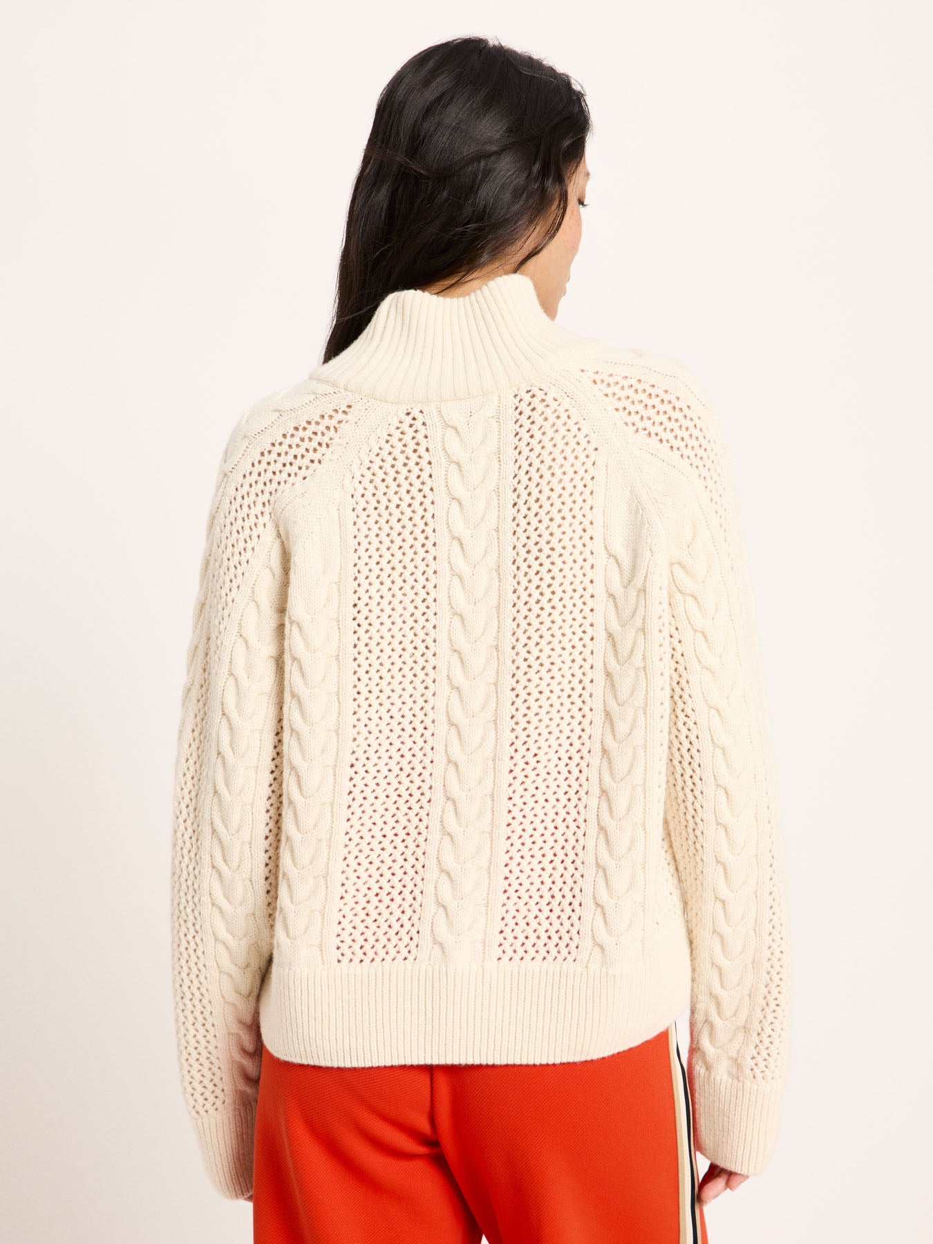 Zopf-Pullover aus Bio-Schurwolle und Bio-Baumwolle (GOTS)