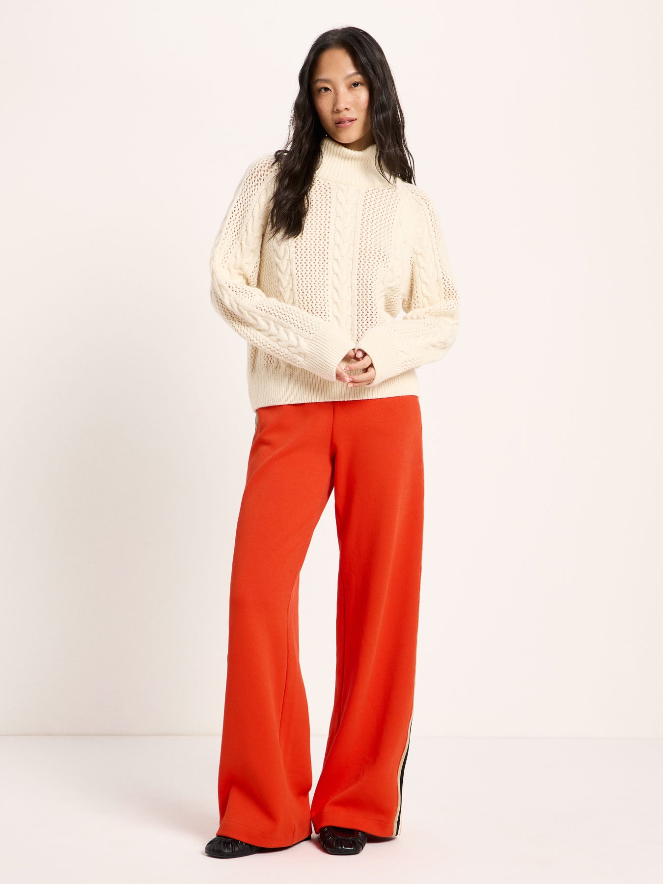 Zopf-Pullover aus Bio-Schurwolle und Bio-Baumwolle (GOTS)