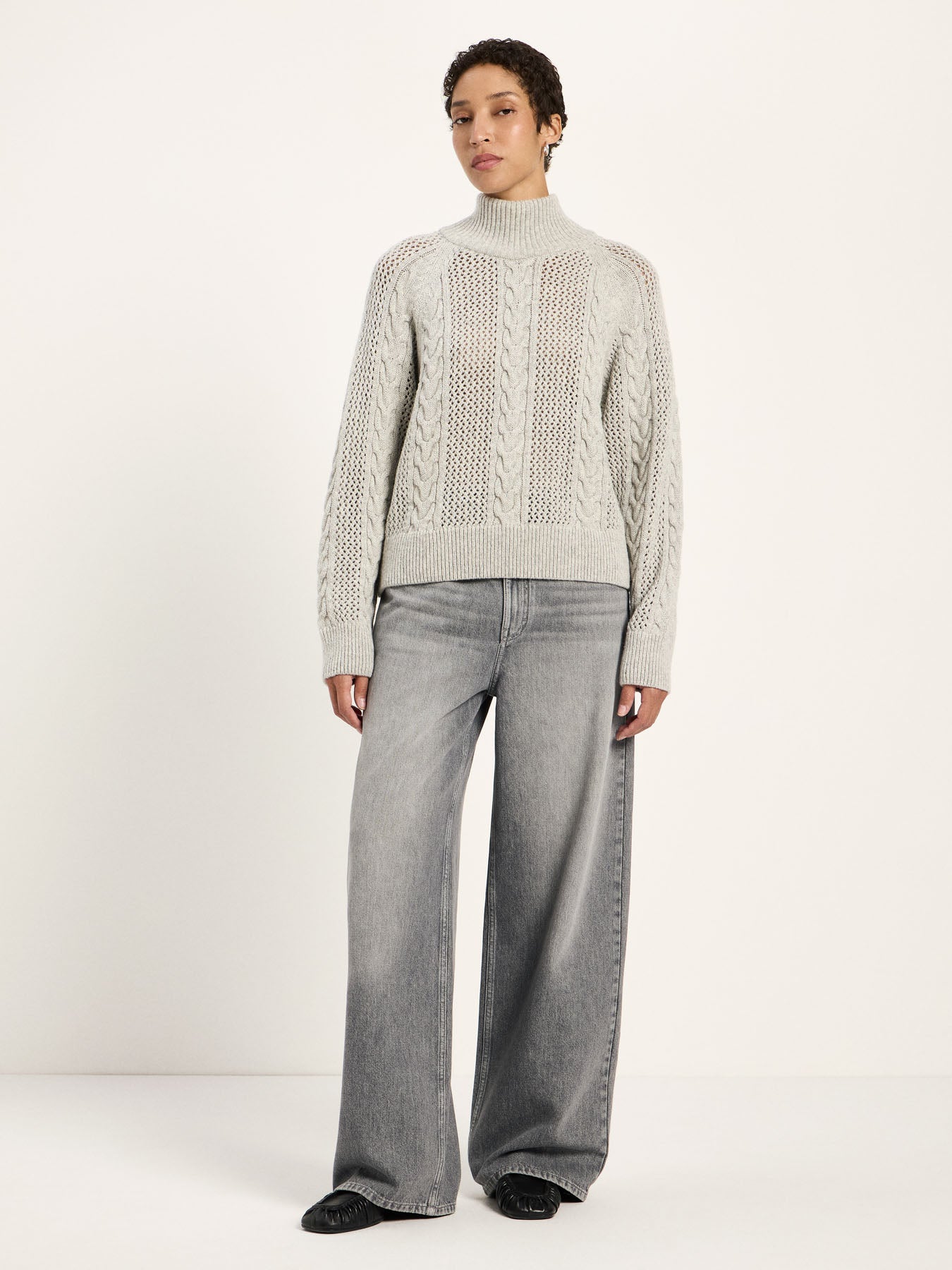 Zopf-Pullover aus Bio-Schurwolle und Bio-Baumwolle (GOTS)