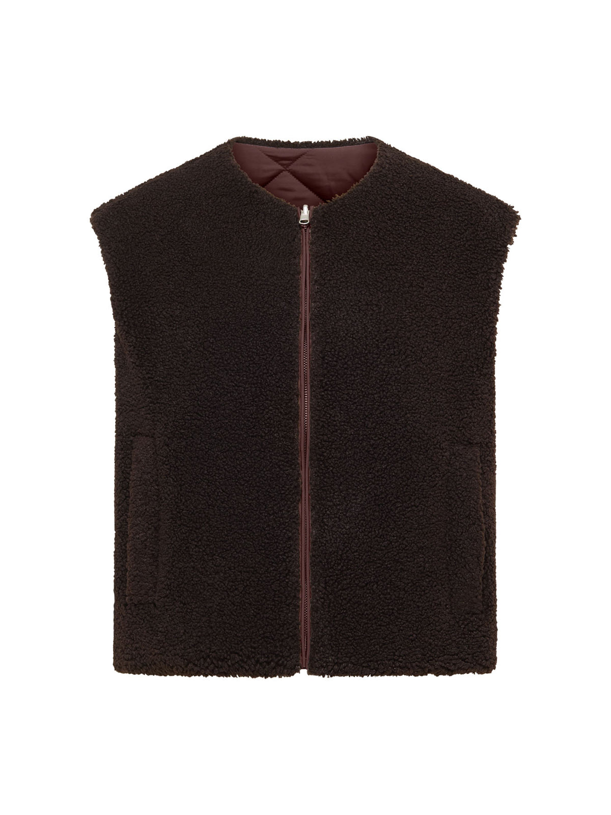 Teddy-Steppweste zum Wenden aus recyceltem Polyester