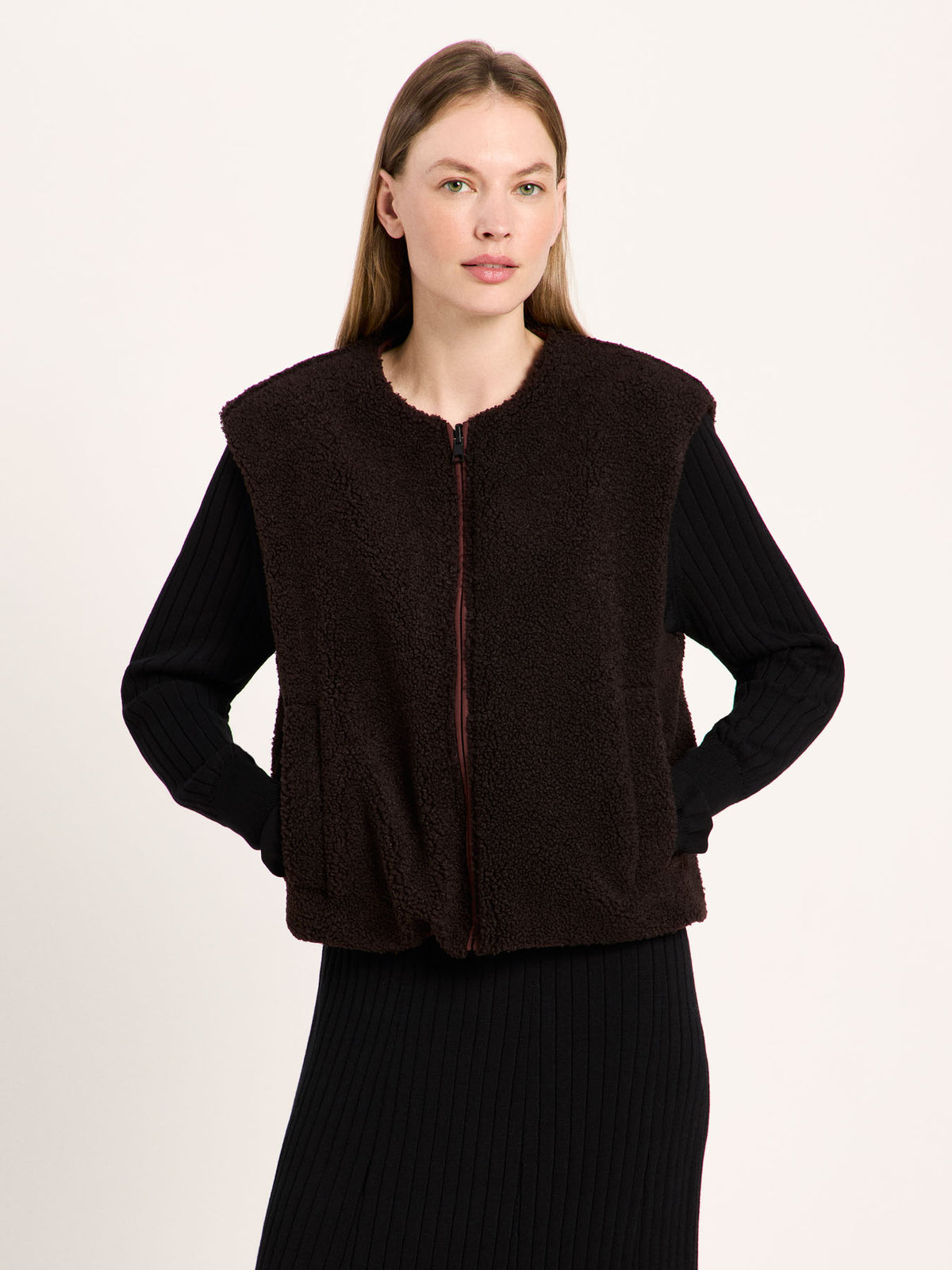 Teddy-Steppweste zum Wenden aus recyceltem Polyester