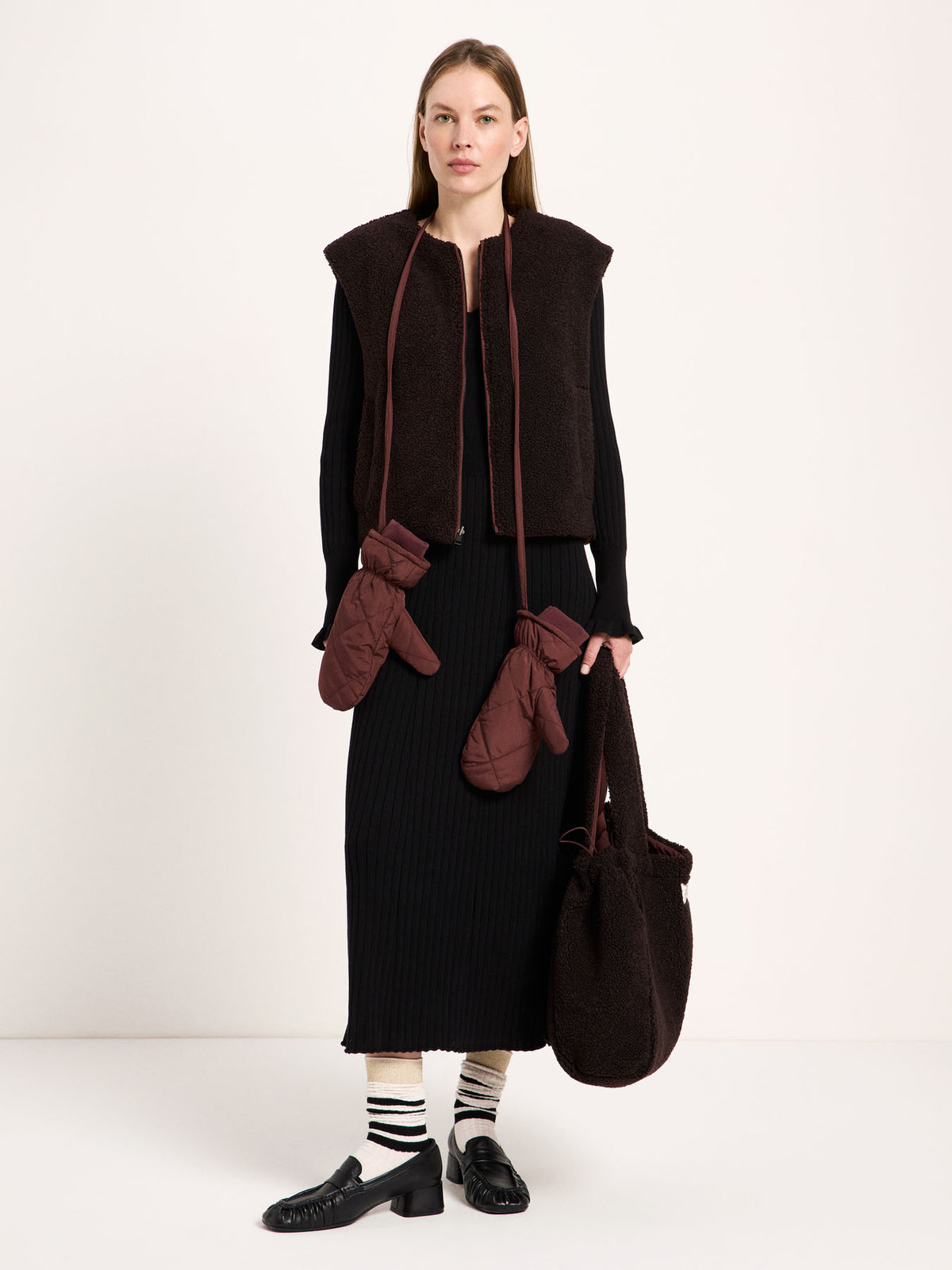 Teddy-Steppweste zum Wenden aus recyceltem Polyester