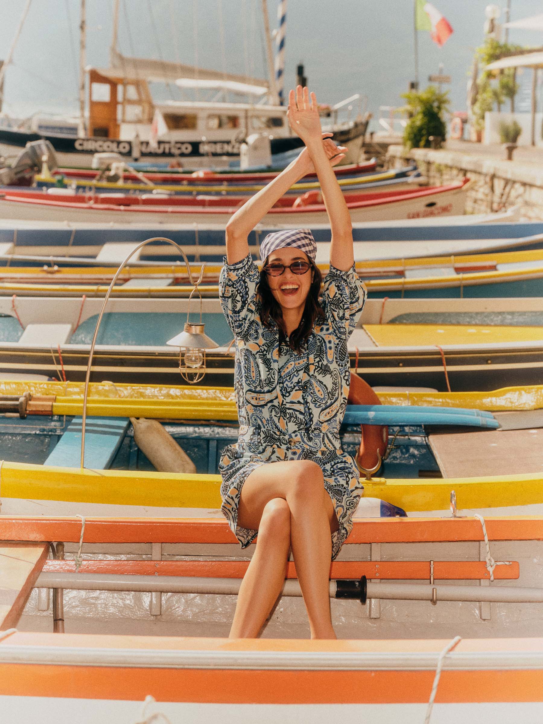 Shorts mit Paisley-Print aus Bio-Leinen