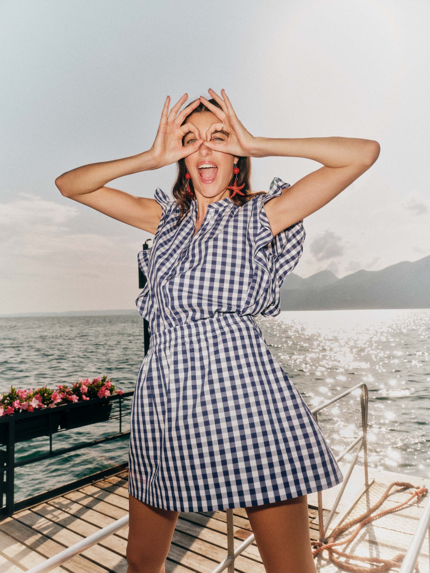 Bluse mit Karomuster VICHY aus Bio-Baumwolle