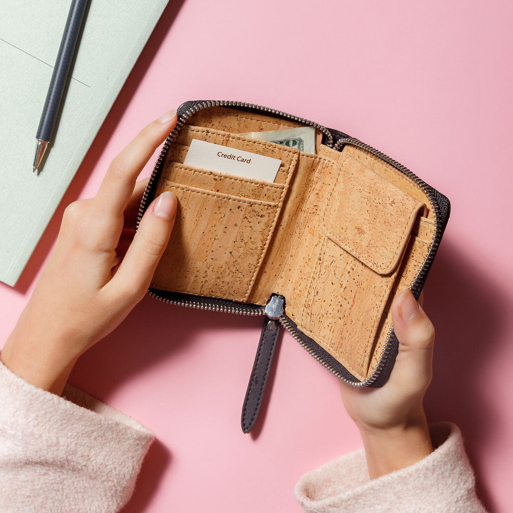 Kleines Portemonnaie aus Kork